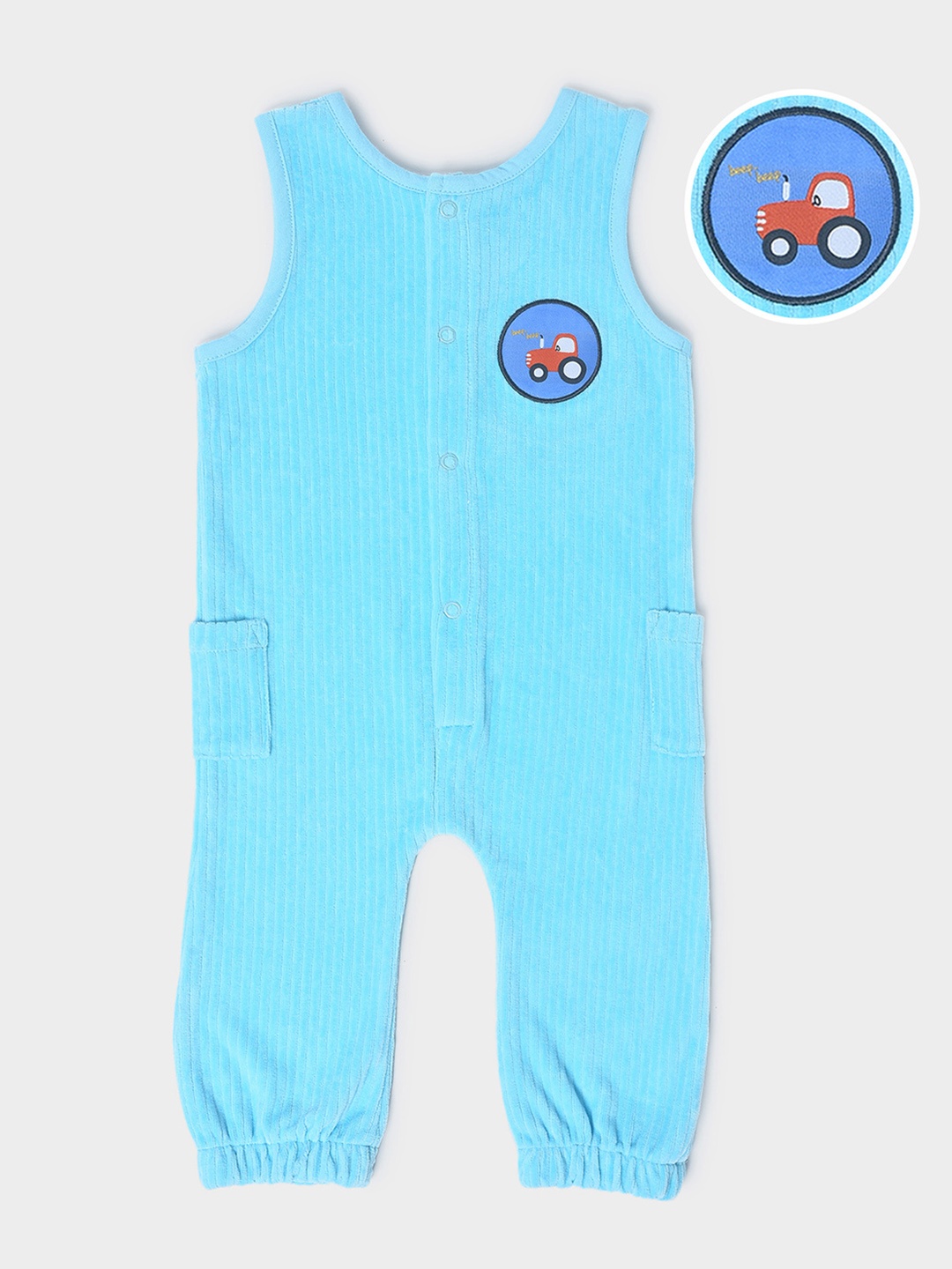 

MiArcus Kids Knitted Cotton Dungaree, Blue