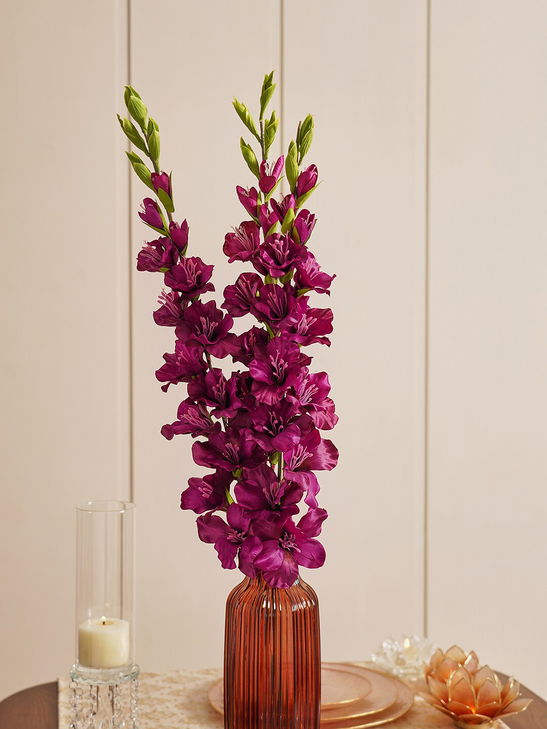 

Pure Home and Living Purple & Green Gladiolus Artificial Flowers