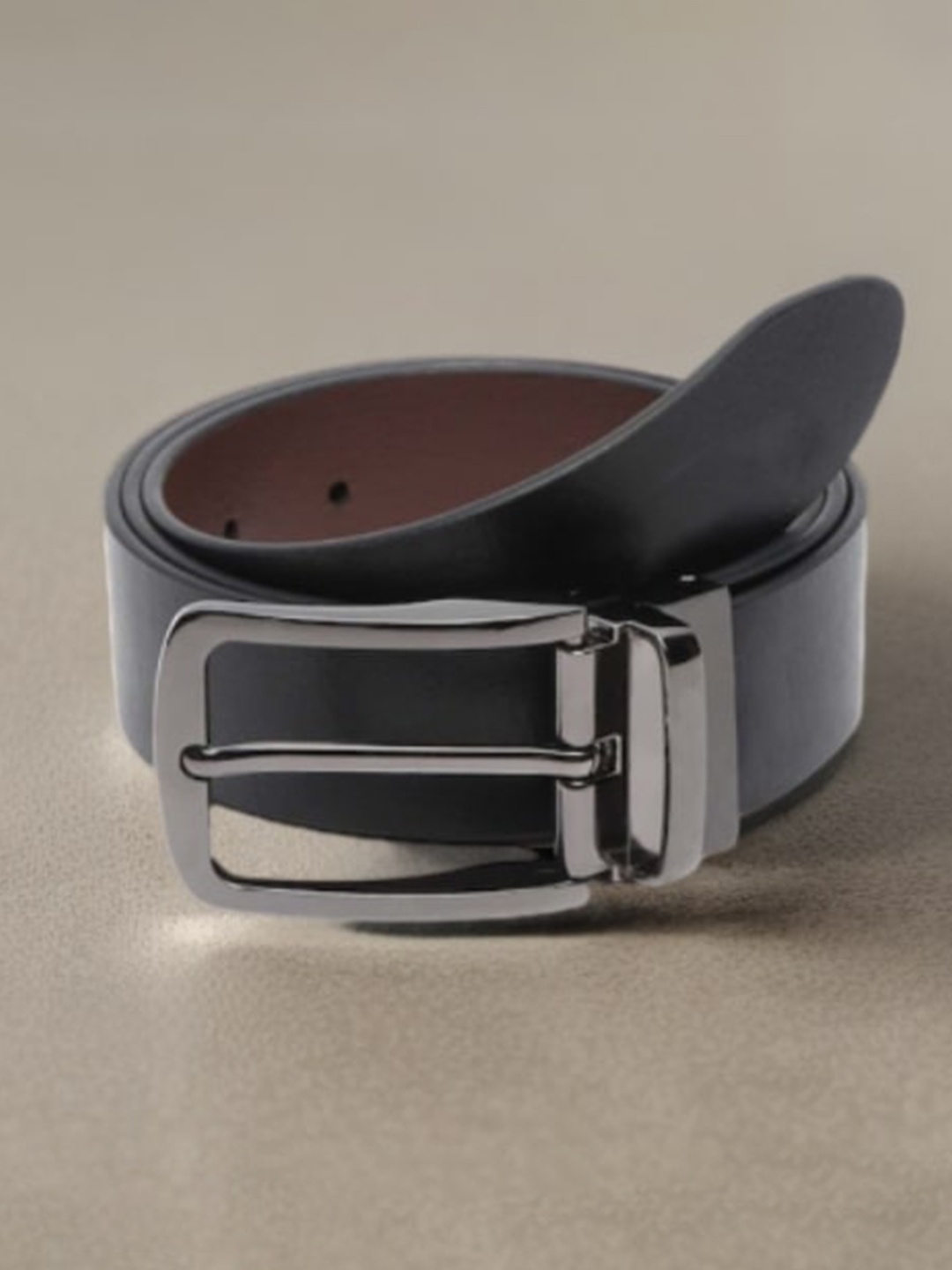 

Roadster Men Reversible Leather Formal Belt, Black