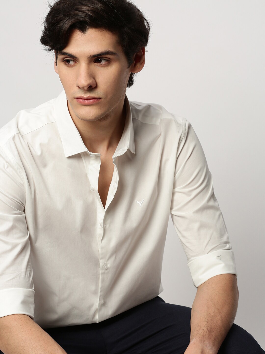 

SHOWOFF Premium Slim Fit Cotton Casual Shirt, White