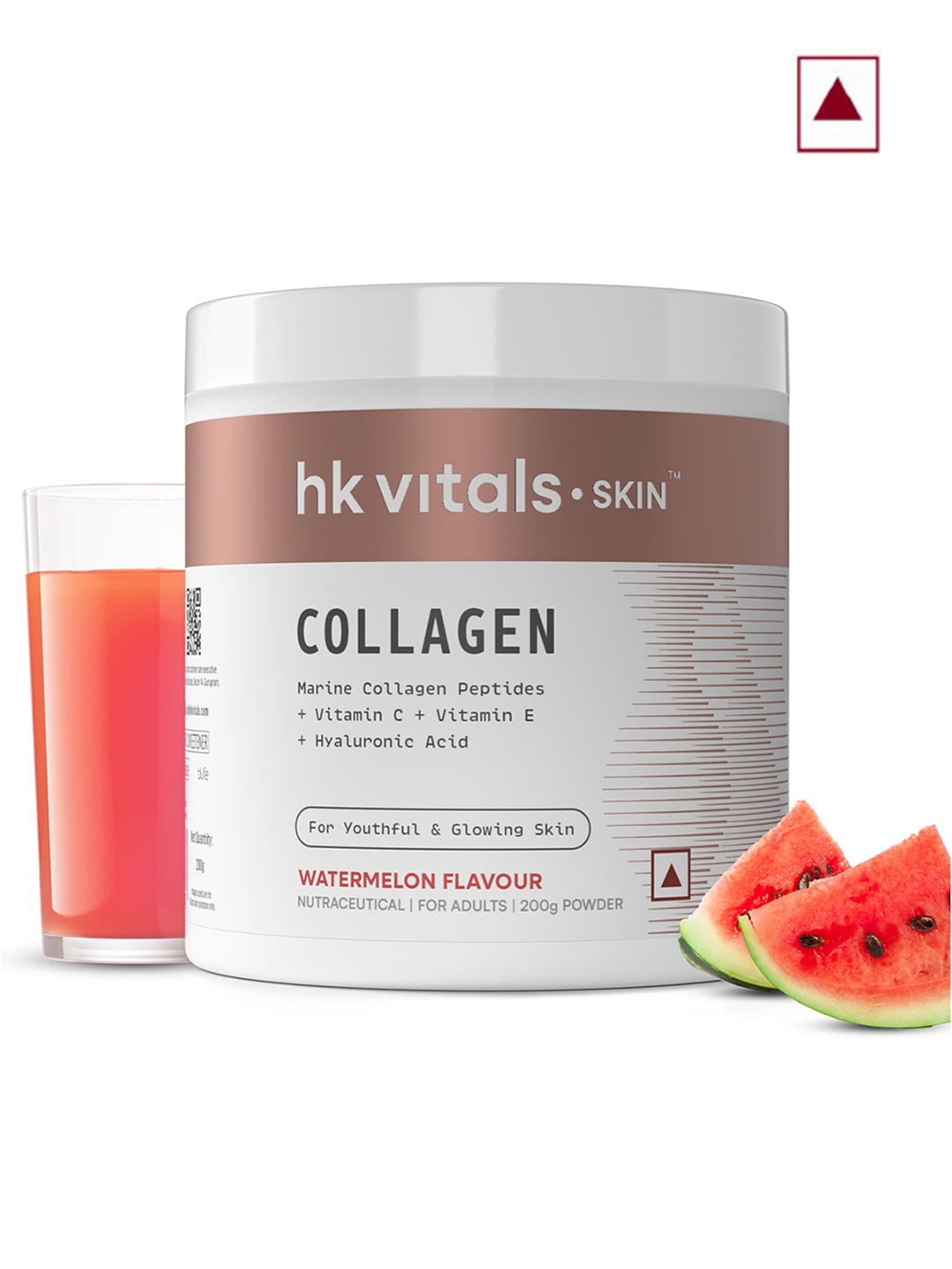 

HK VITALS Skin Radiance Collagen Powder with Marine Collagen & Watermelon - 200 g, Pink