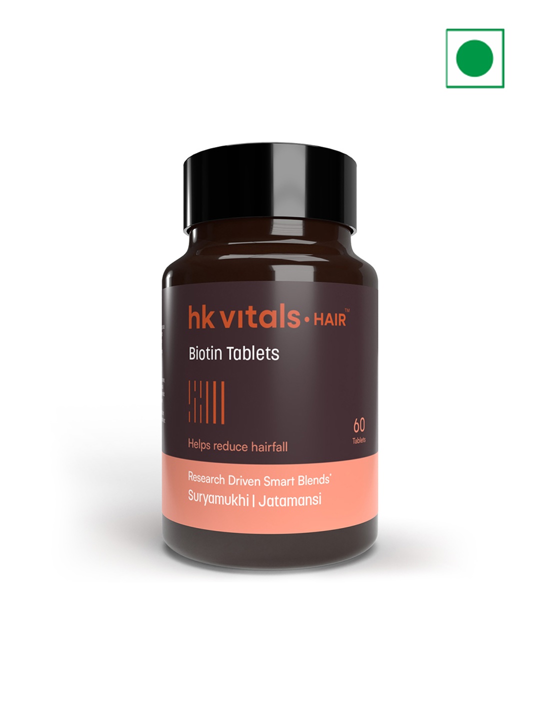 

HK VITALS Biotin High Strength Supplement - Supports Hair Growth - 60 Tablets, White