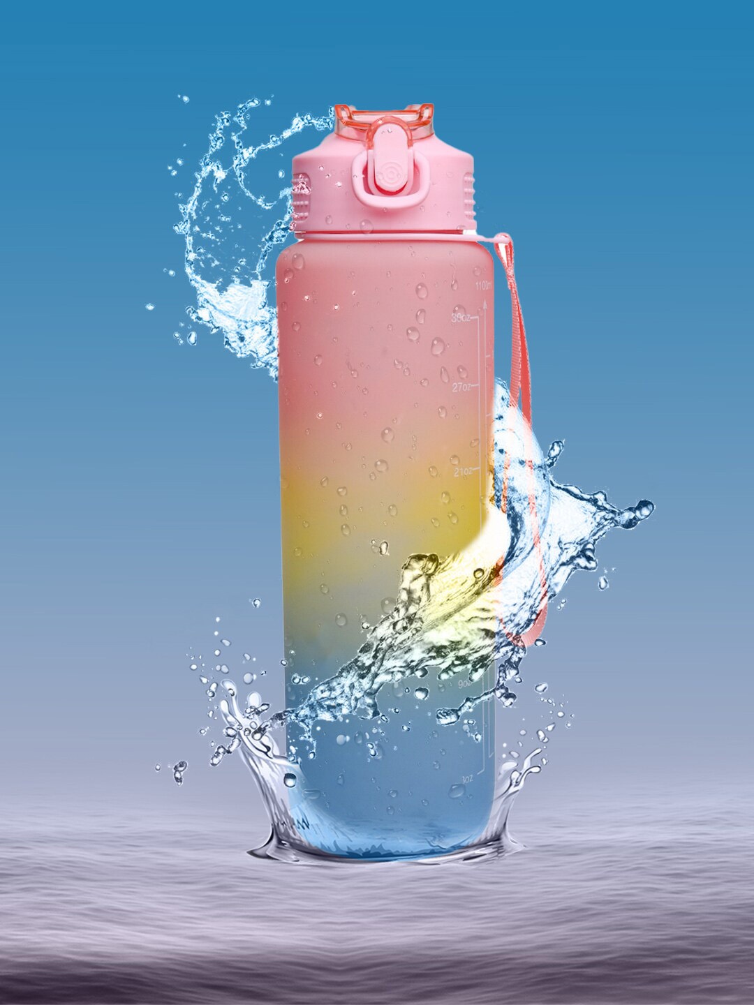 

MARKET99 Pink & Blue Colourblocked Water Bottle 1 L