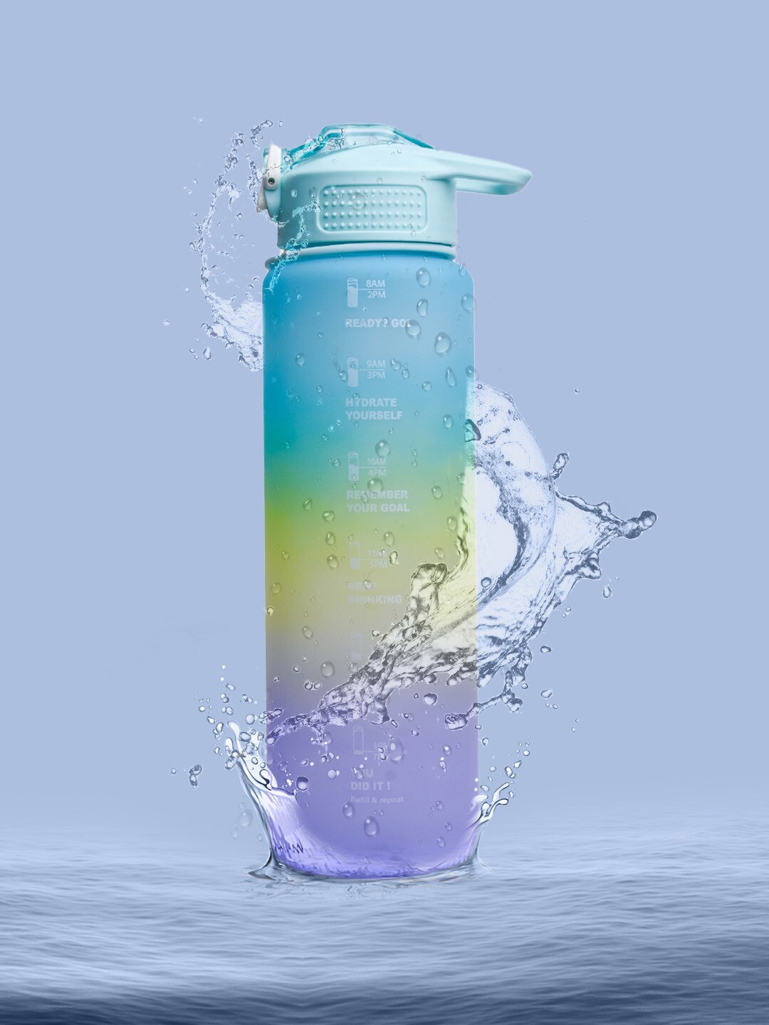 

MARKET99 Blue & Purple Colourblocked Sipper Water Bottle 1 L