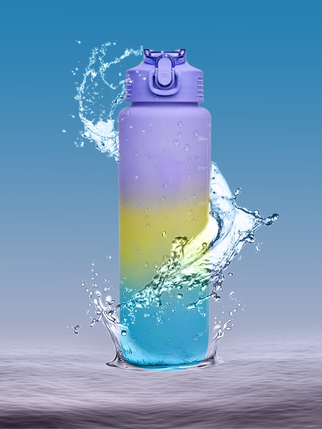 

MARKET99 Purple & Blue Colourblocked Water Bottle 1.1 L