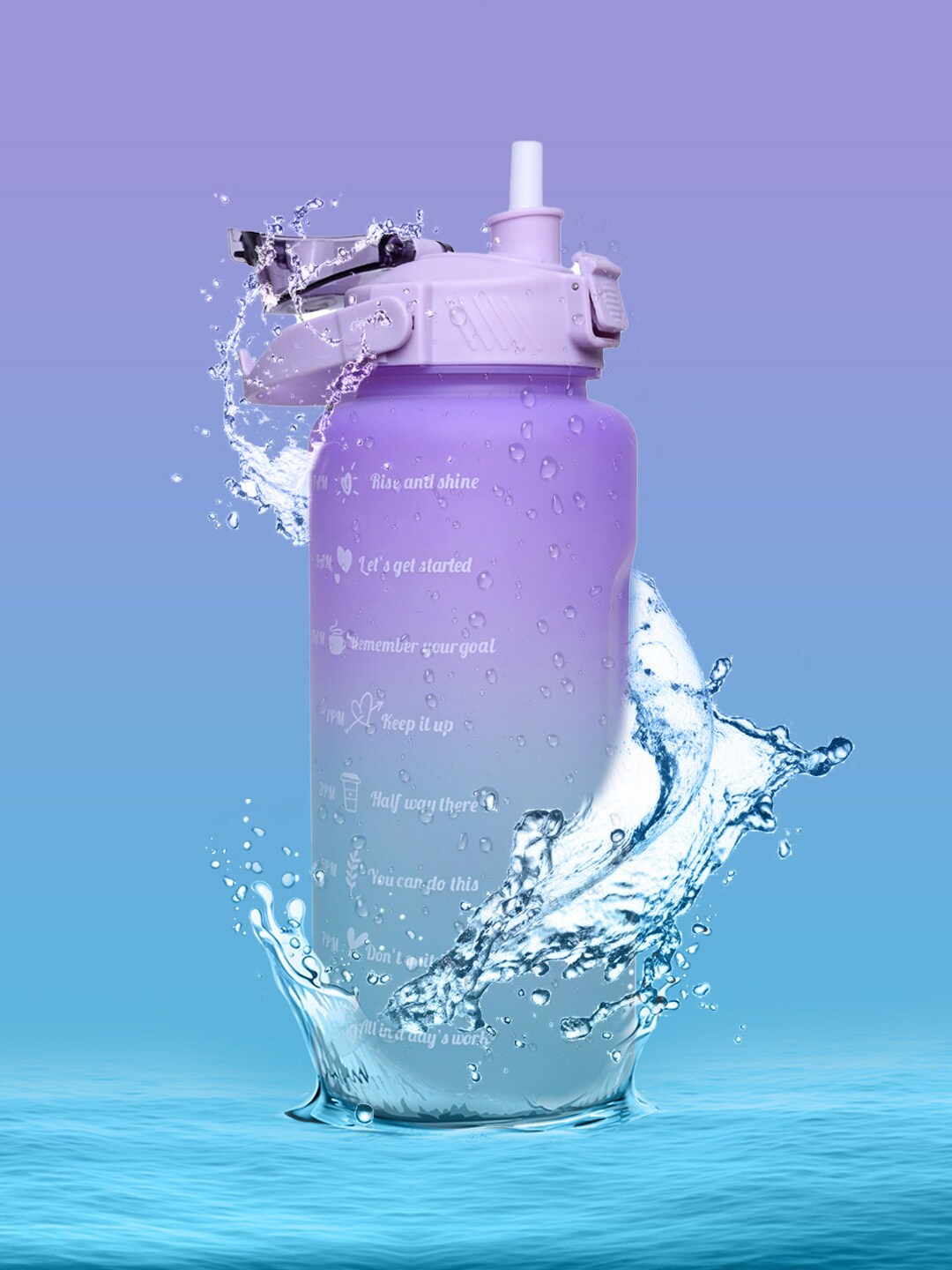 

MARKET99 Purple & Blue Colourblocked Water Bottle 2 L