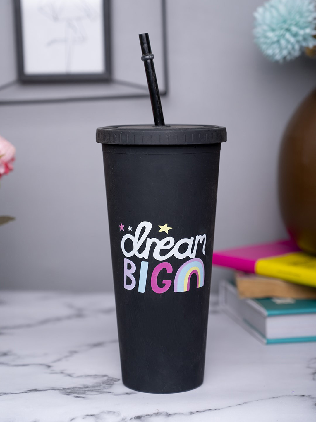 

MARKET99 Black & White Printed Sipper Water Bottle 450 ml