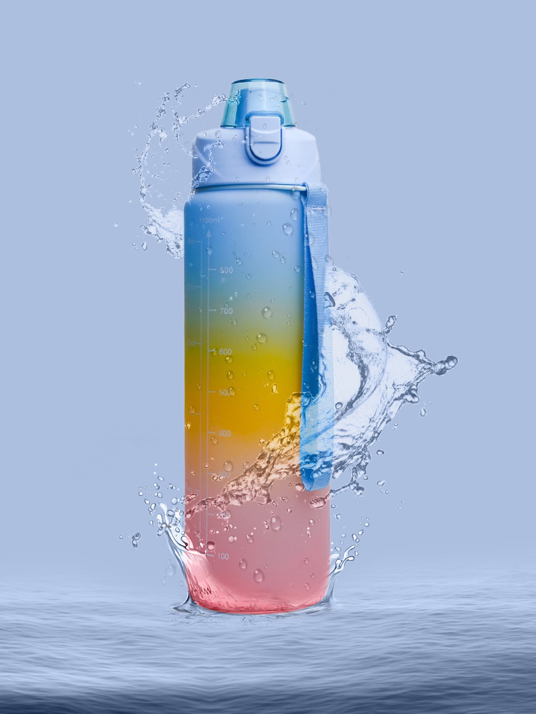 

MARKET99 Blue & Pink Colourblocked Sipper Water Bottle 1 L
