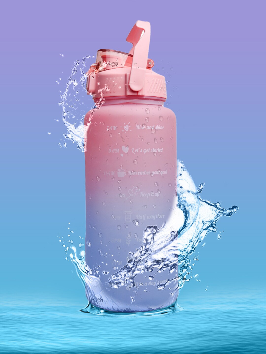 

MARKET99 Pink & Blue Colourblocked Water Bottle 2 L