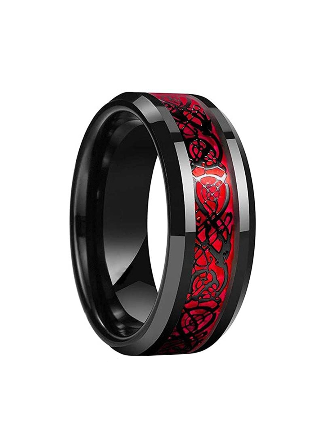 

KRYSTALZ Unisex Celtic Titanium Dragon Carved Finger Ring, Black