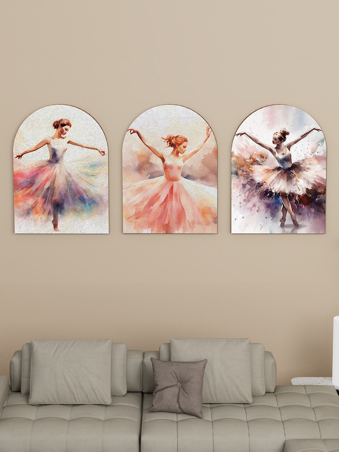 

Art Street Pink & Purple 3 Pieces Street Dancing Lady UV Coating Wall Art
