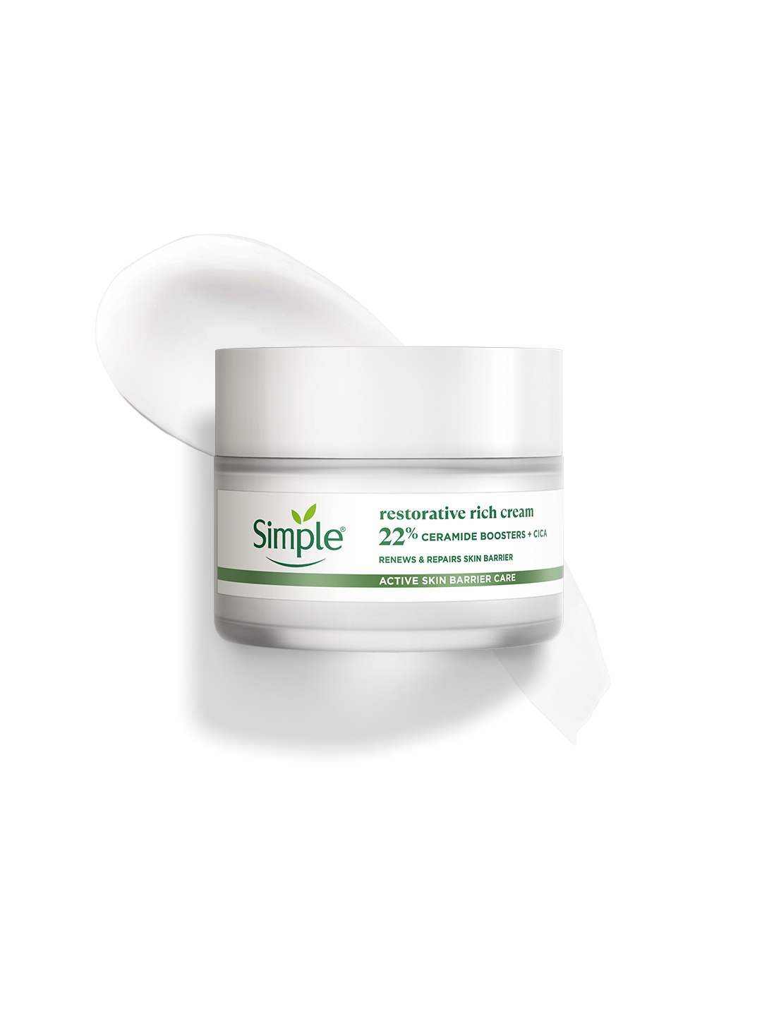 

Simple Active Skin Barrier Care Restorative Rich Cream with Ceramide Boosters & Cica - 40g, White