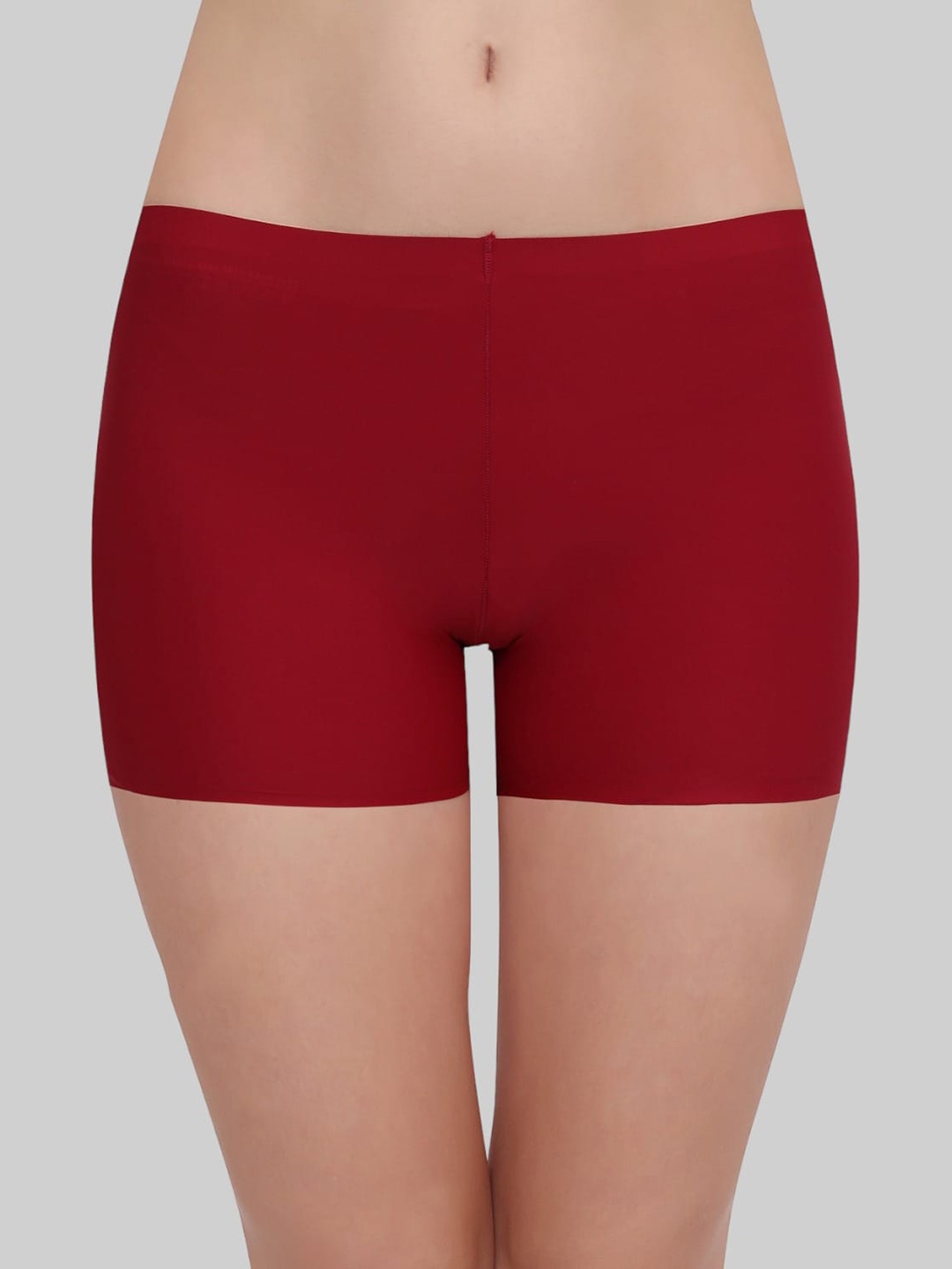 

PLUMBURY Pack Of 2 Mid-Rise Seamless Boy Shorts Breif, Maroon