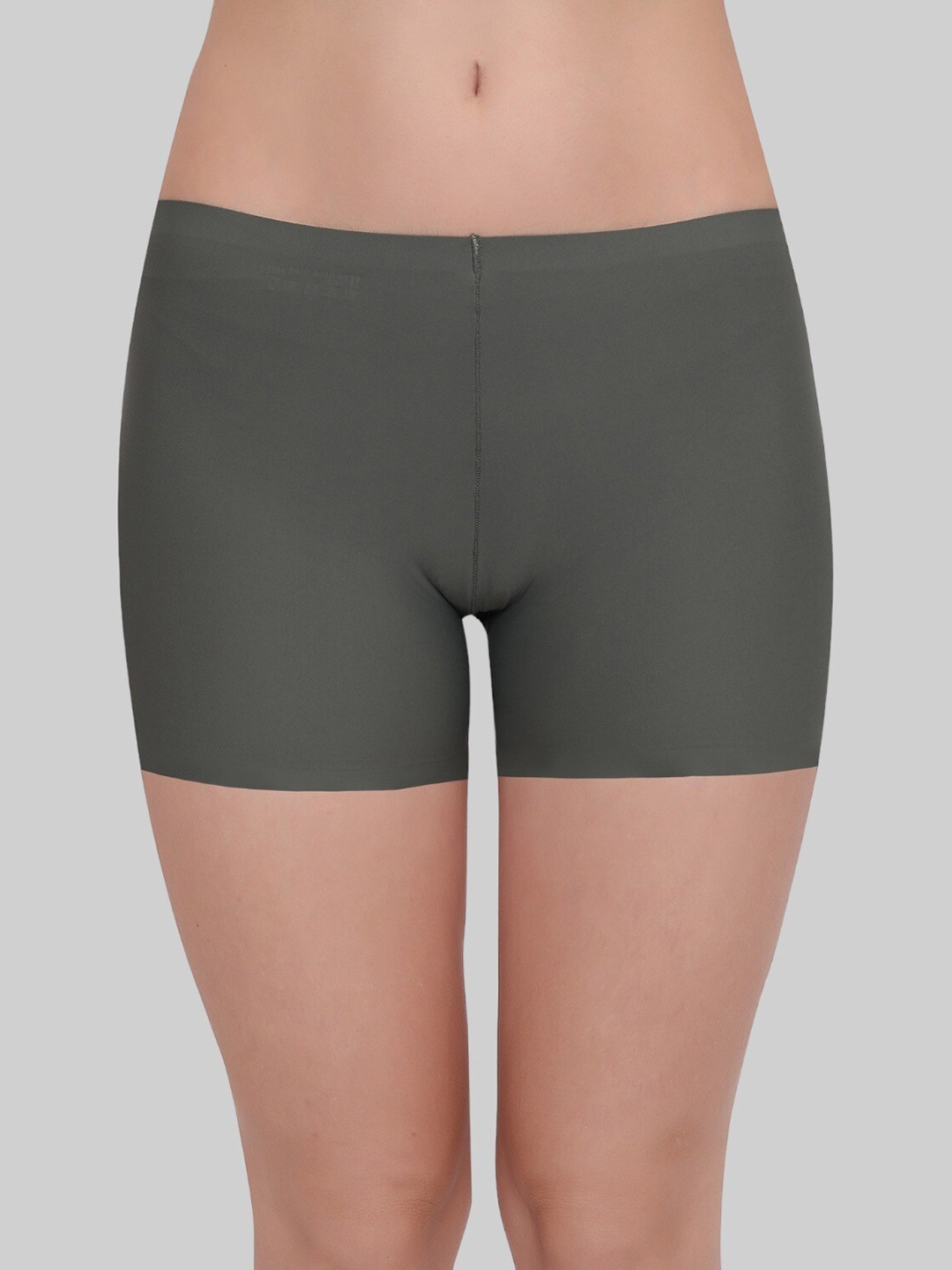 

PLUMBURY Seamless Full Back Coverage Moisture Wicking Boy Shorts, Grey