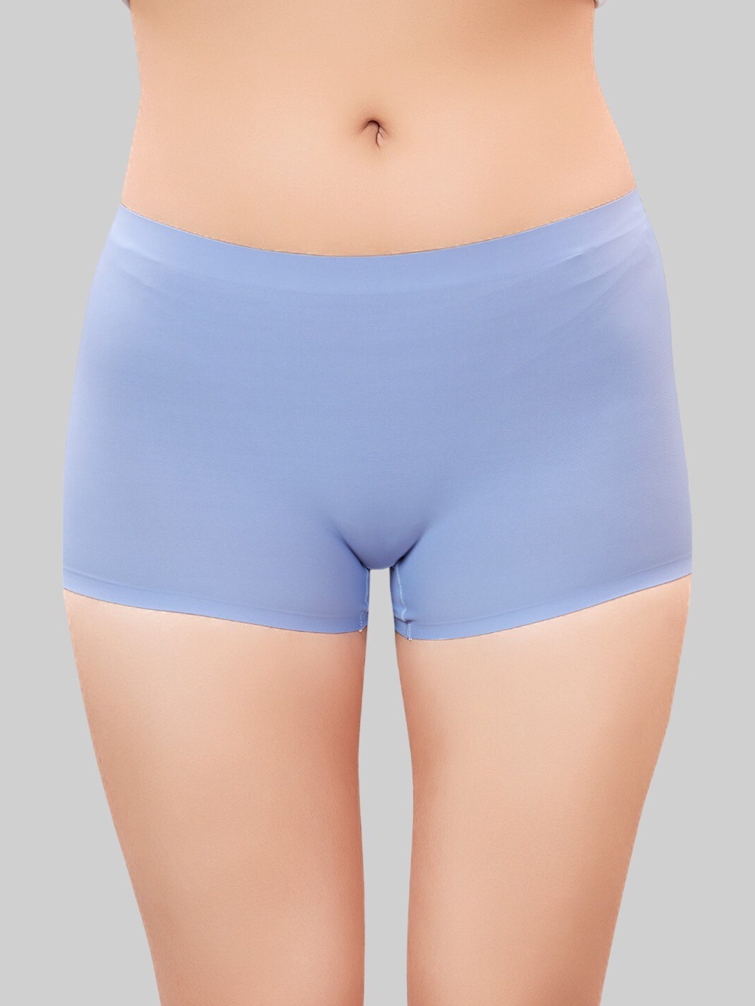 

PLUMBURY Full Back Coverage Moisture Wicking Seamless Boy Shorts, Blue