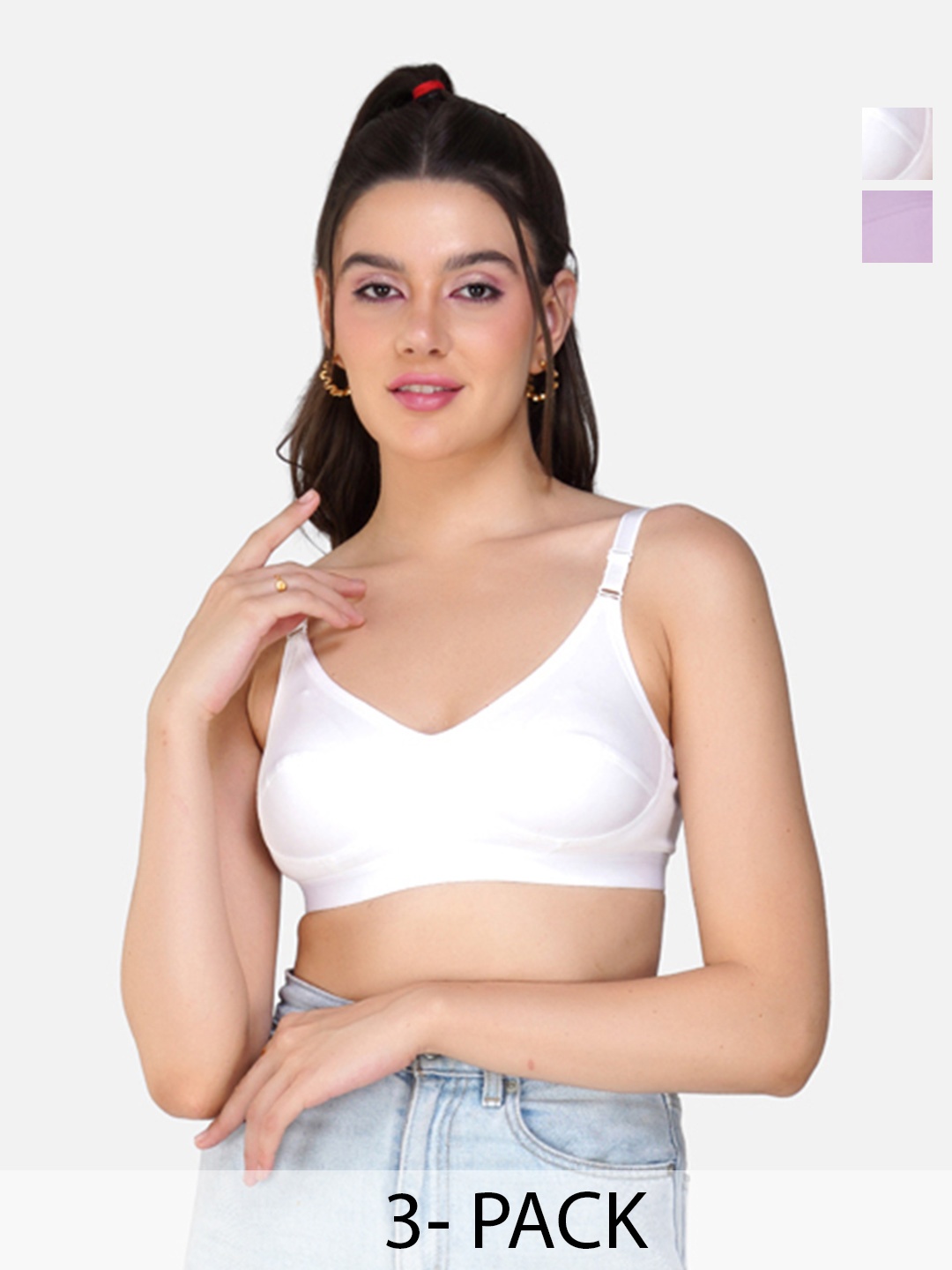 

Teenager Women Non Padded Cotton Soft & Comfortable Fabric Everyday Tshirt Bras, White