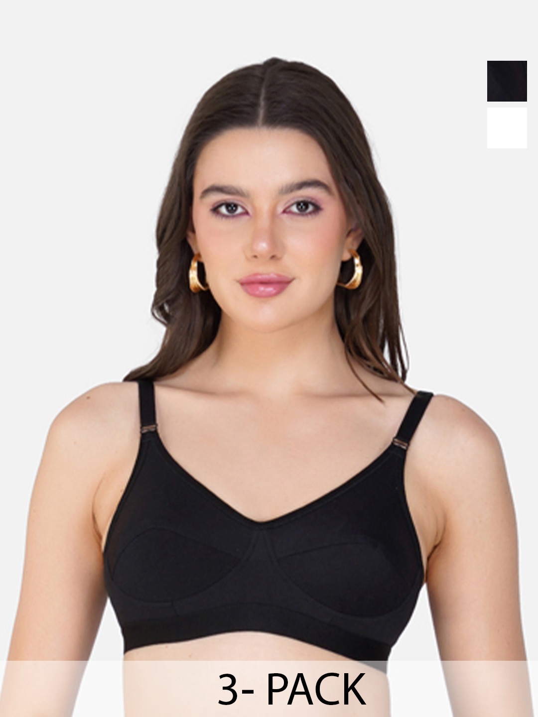 

Teenager Women Non Padded Cotton Soft & Comfortable Fabric Everyday Tshirt Bras, White