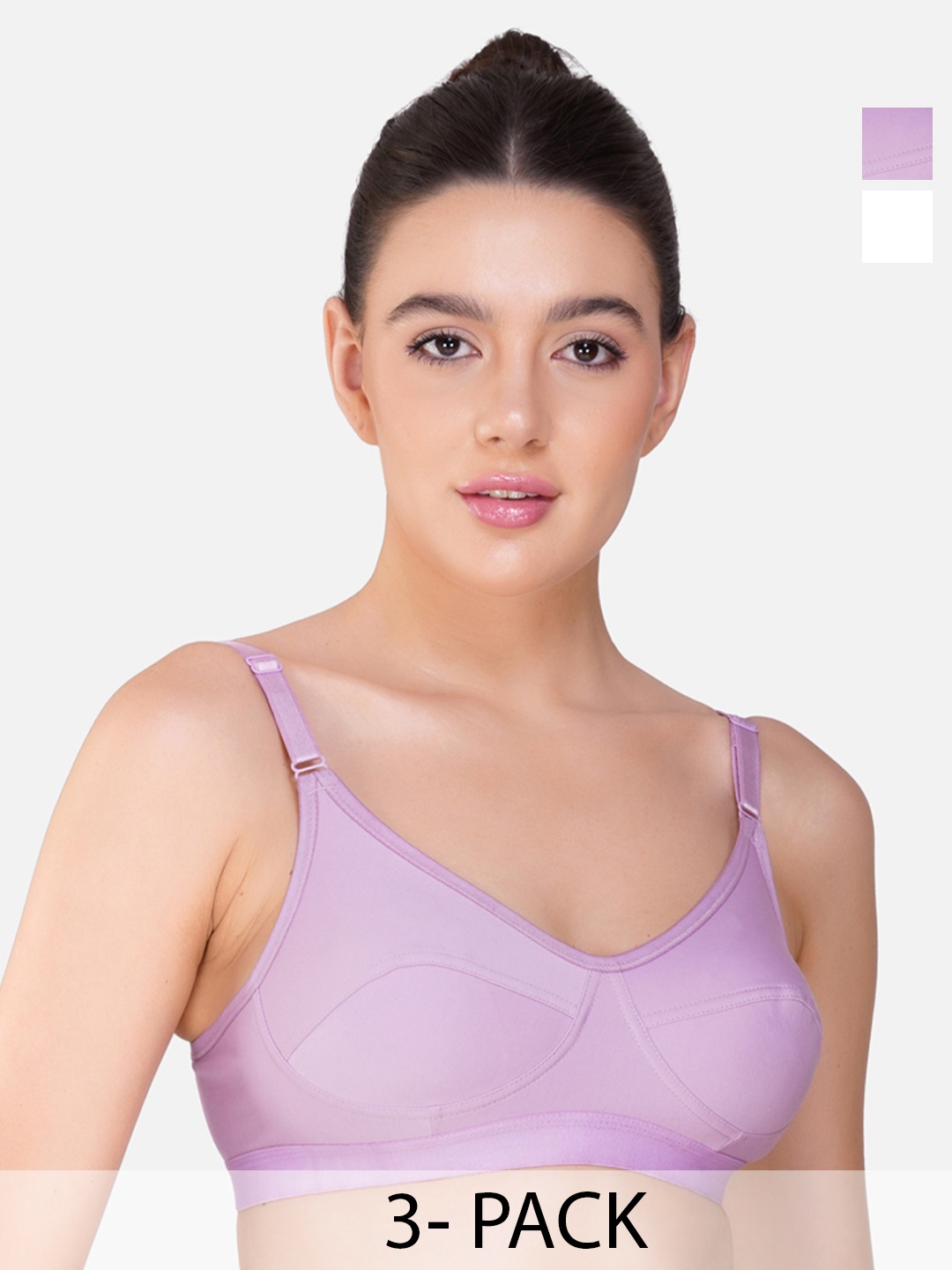 

Teenager Women Non Padded Cotton Soft & Comfortable Fabric Everyday Tshirt Bras, White