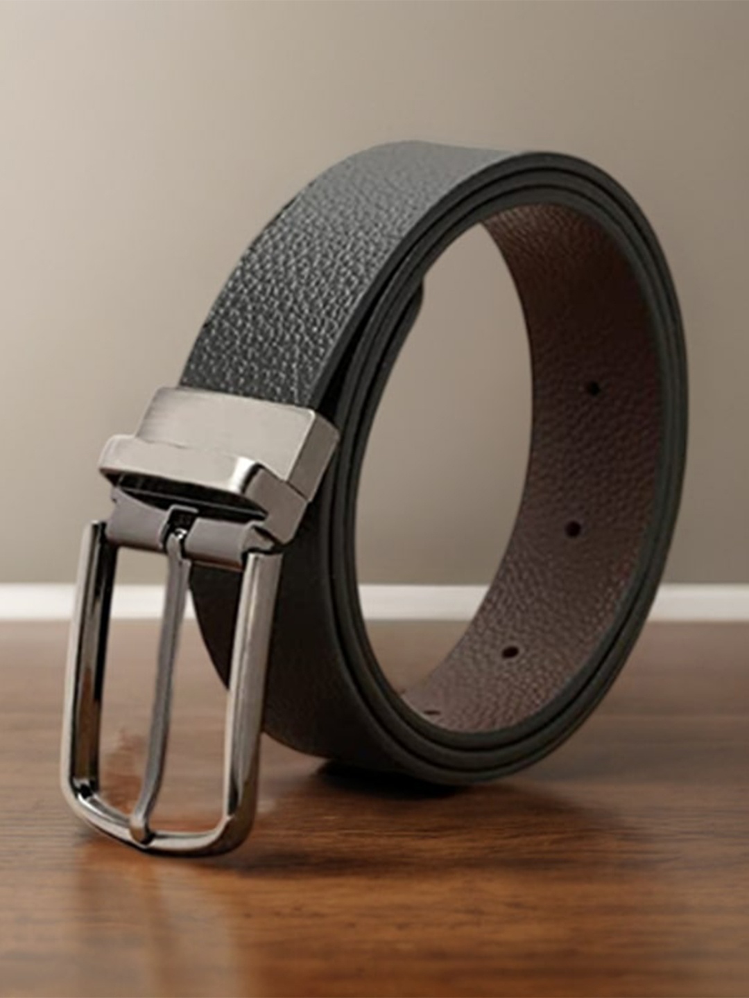 

Roadster Men Textured Italian Leather Reversible Formal Belt, Black