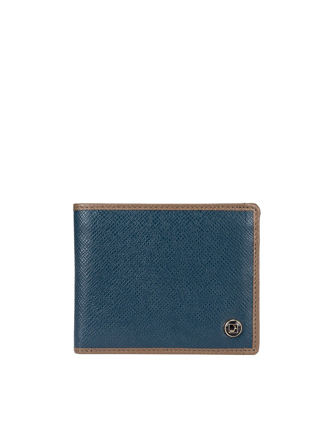 

Da Milano Men Textured Leather Two Fold Wallet, Blue