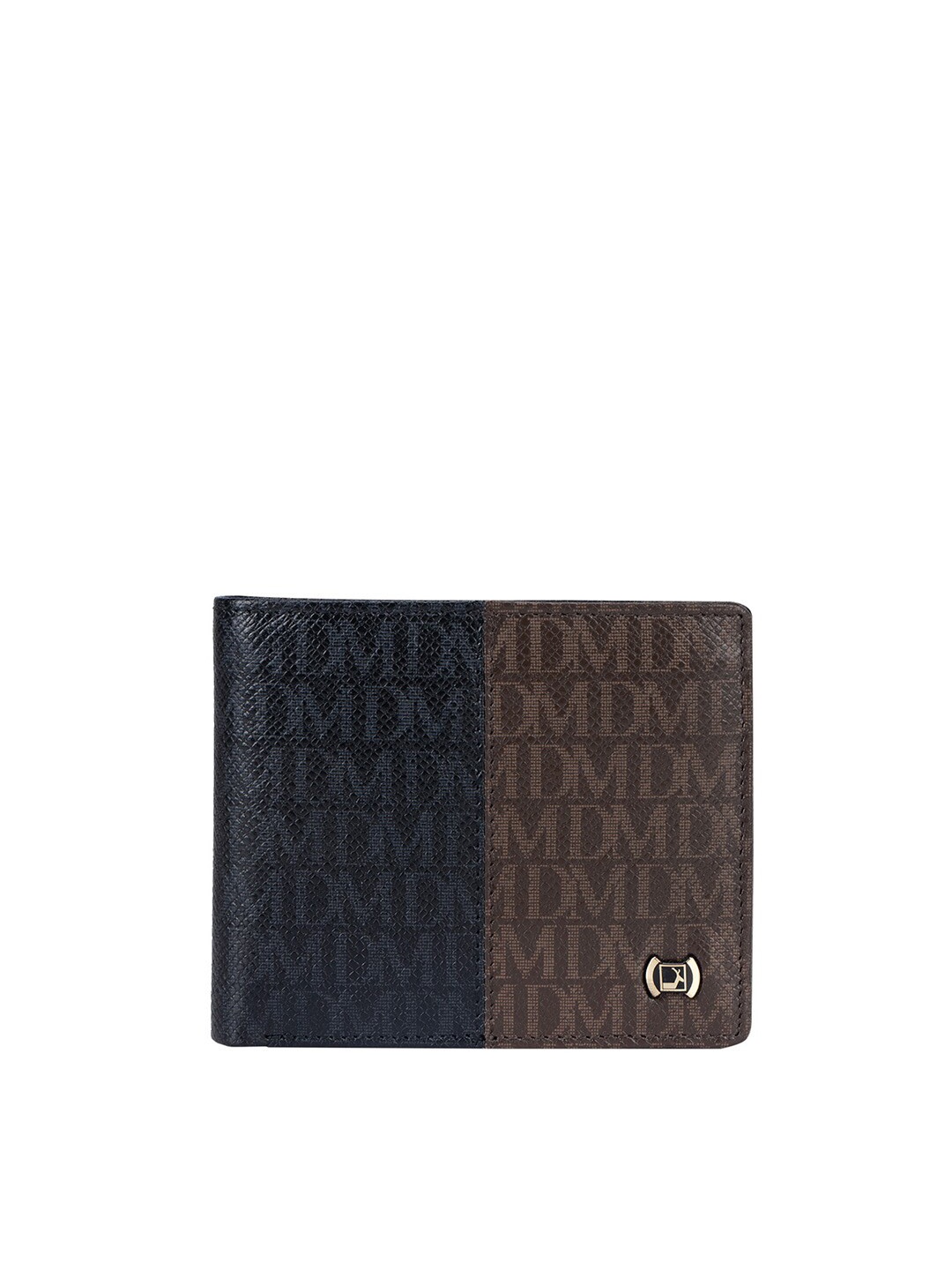 

Da Milano Women Textured Leather Two Fold Wallet, Black