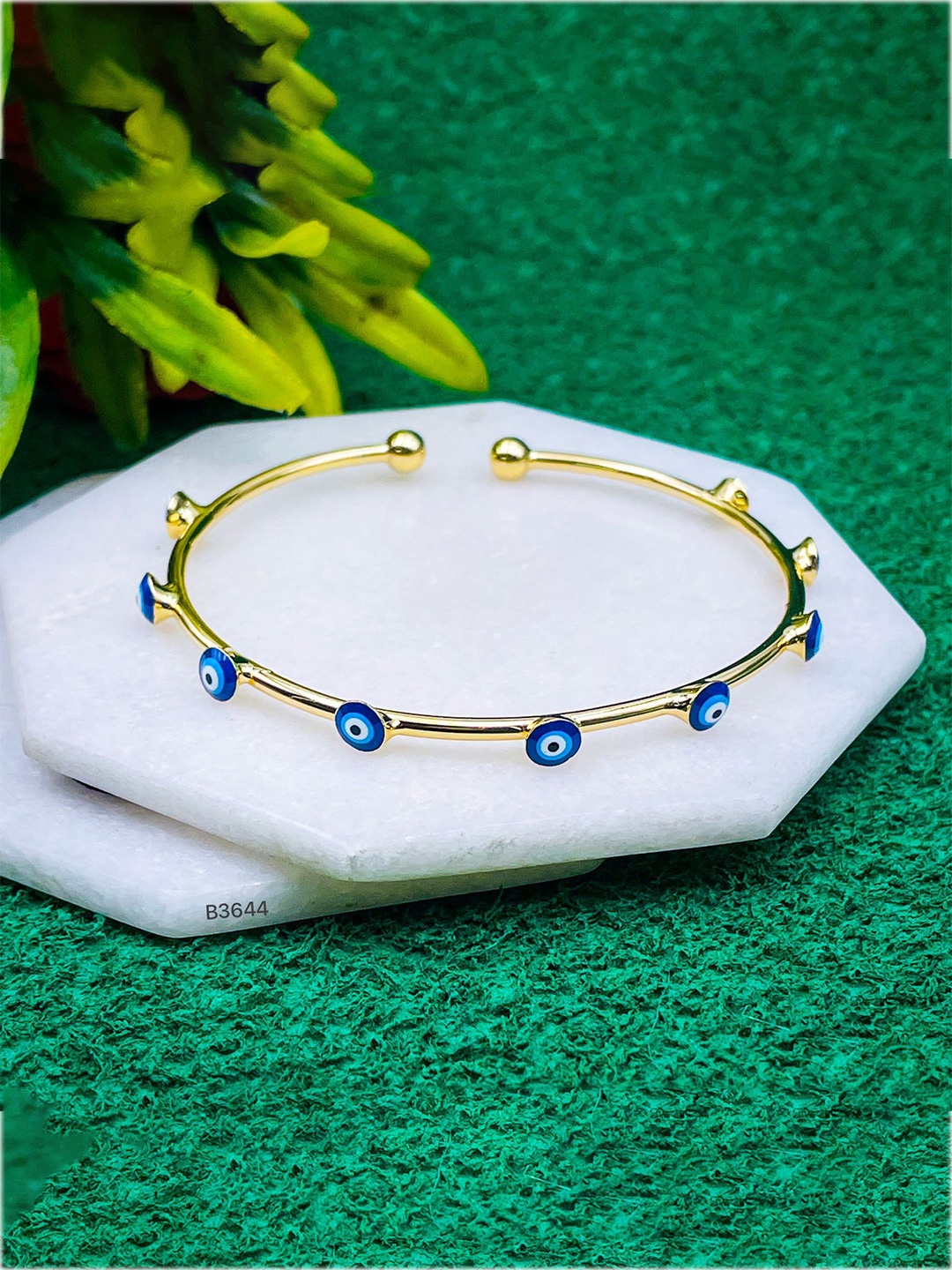 

ZIVOM 18K Gold-Plated Evil Eye Cuff Bracelet