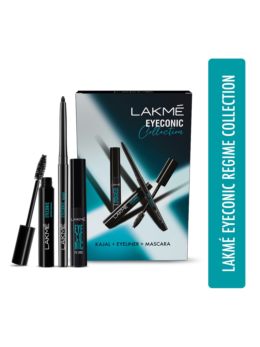 

Lakme Eyeconic Collection Eye Regime Set - Kajal + Eyeliner + Mascara, Black