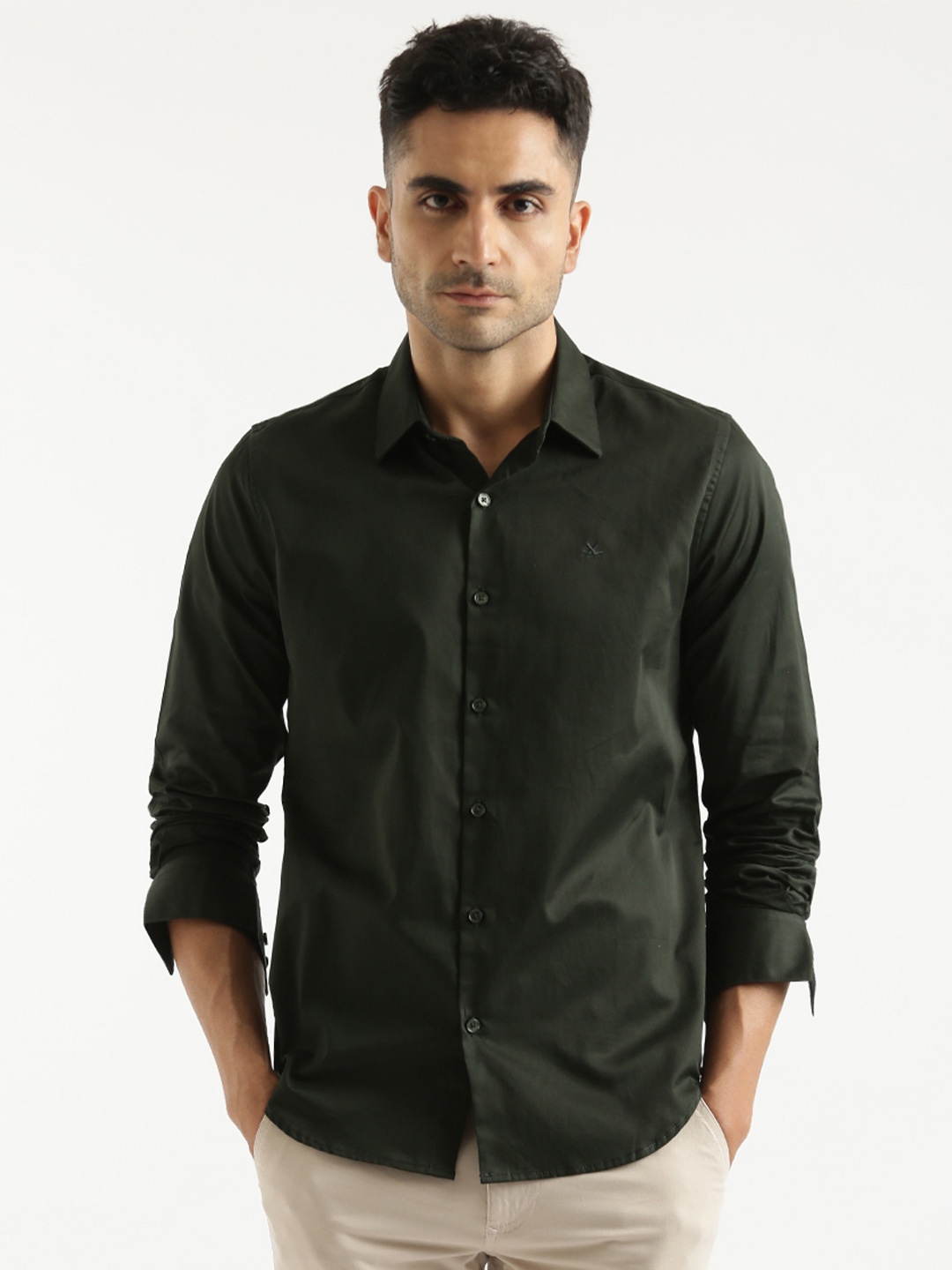 

WROGN Men Brown Custom Opaque Casual Shirt