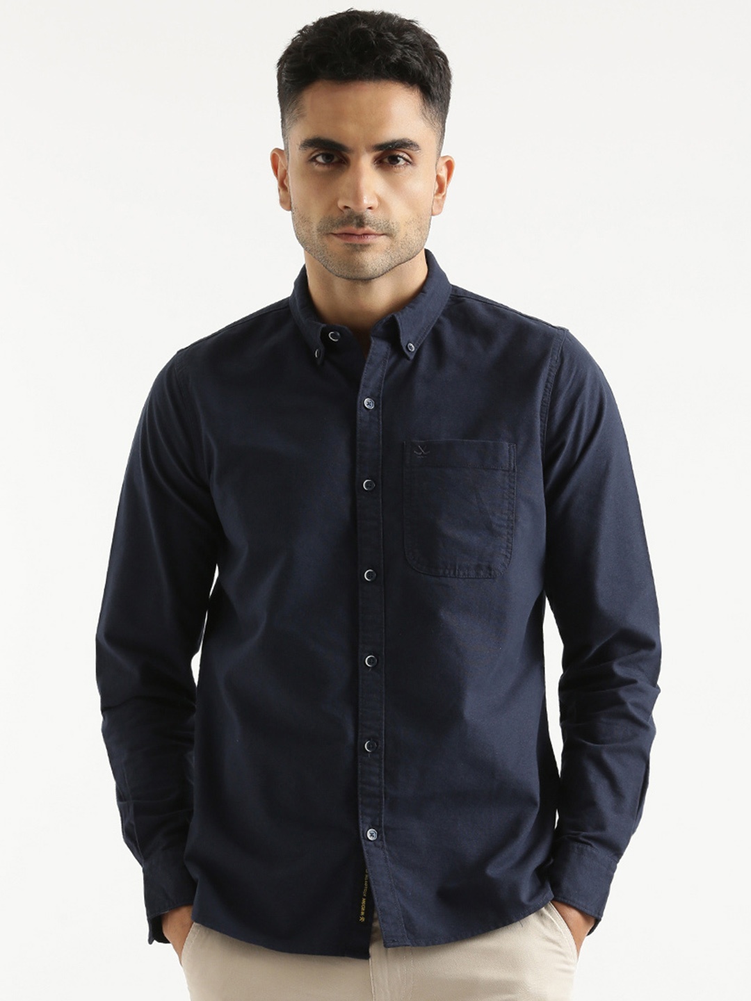 

WROGN Custom Opaque Cotton Casual Shirt, Blue