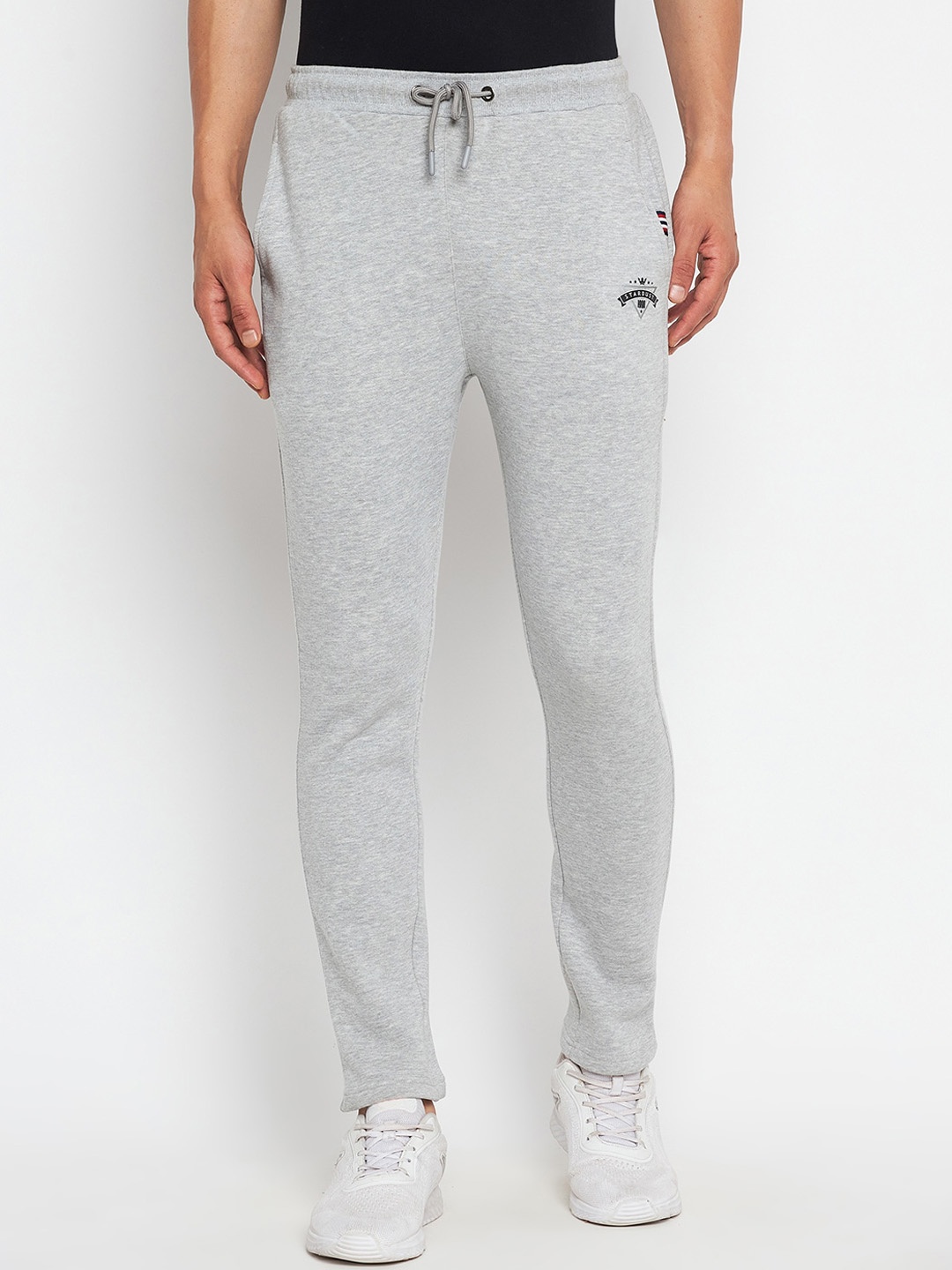 

Duke Men Cotton Relaxed-Fit Track Pants, Grey melange