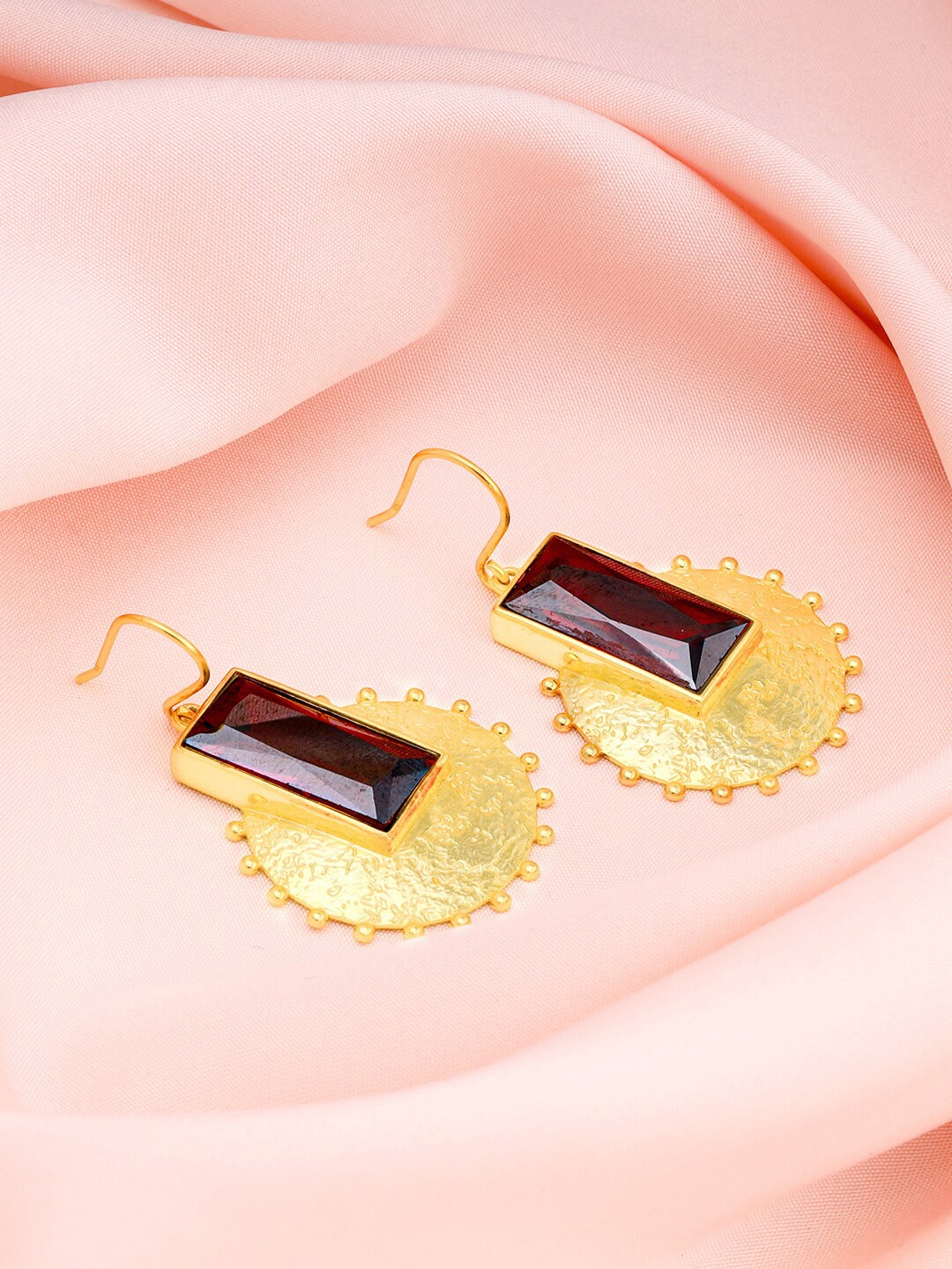 

GIVA Rhodium-Plated 925 Sterling Silver Contemporary Drop Earrings, Gold