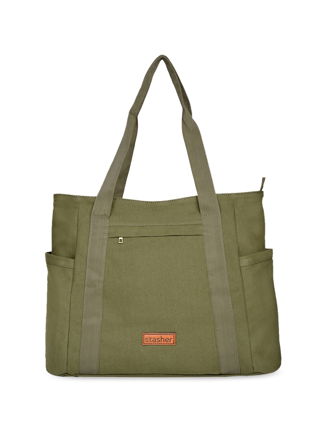 stasher Green Oversized Structured Sling Bag