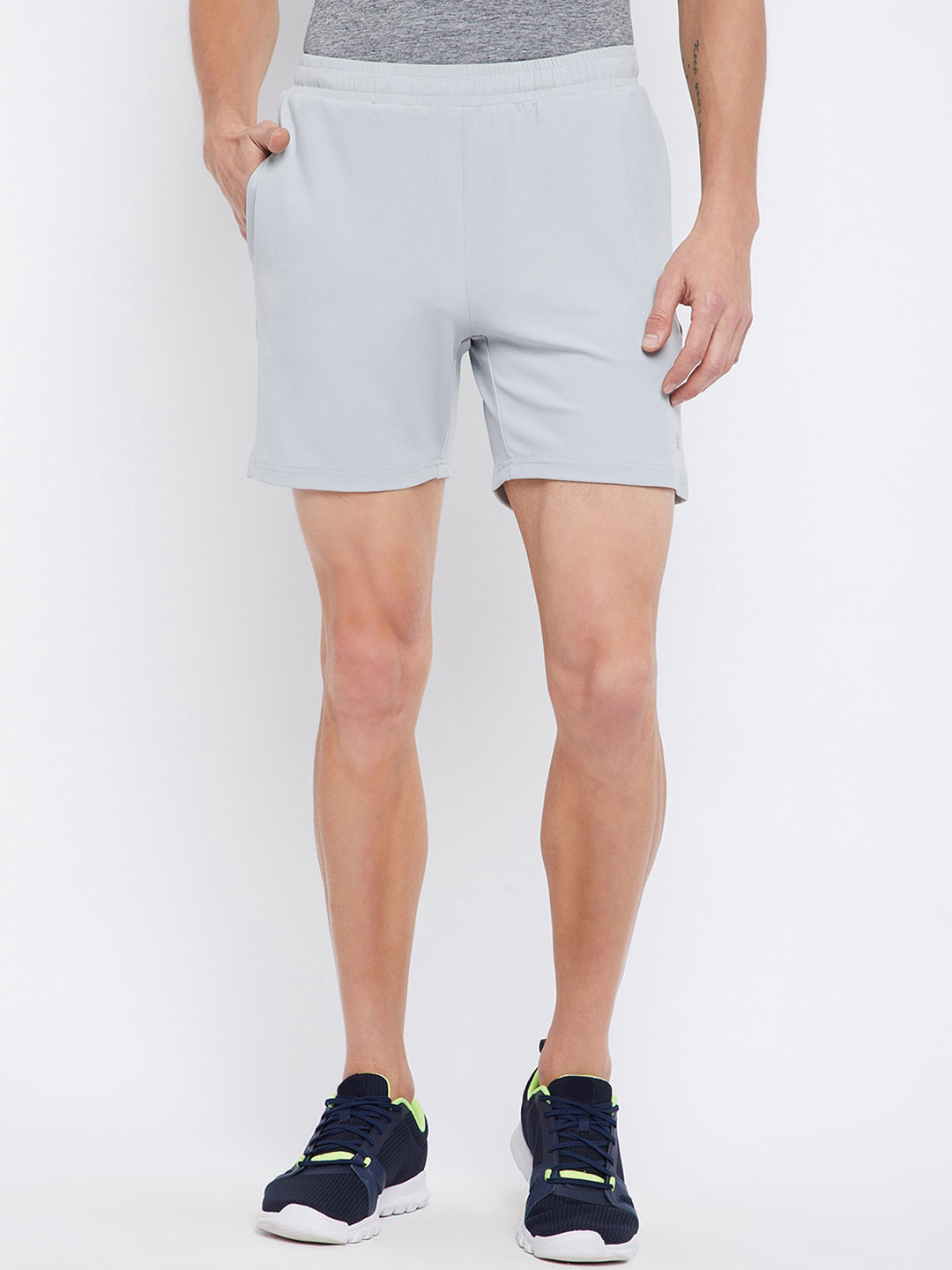 

URKNIT Men High-Rise Rapid-Dry Sports Shorts, Grey
