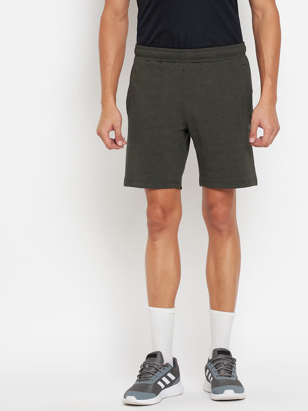 

URKNIT Men Mid-Rise Rapid-Dry Training or Gym Sports Shorts, Olive