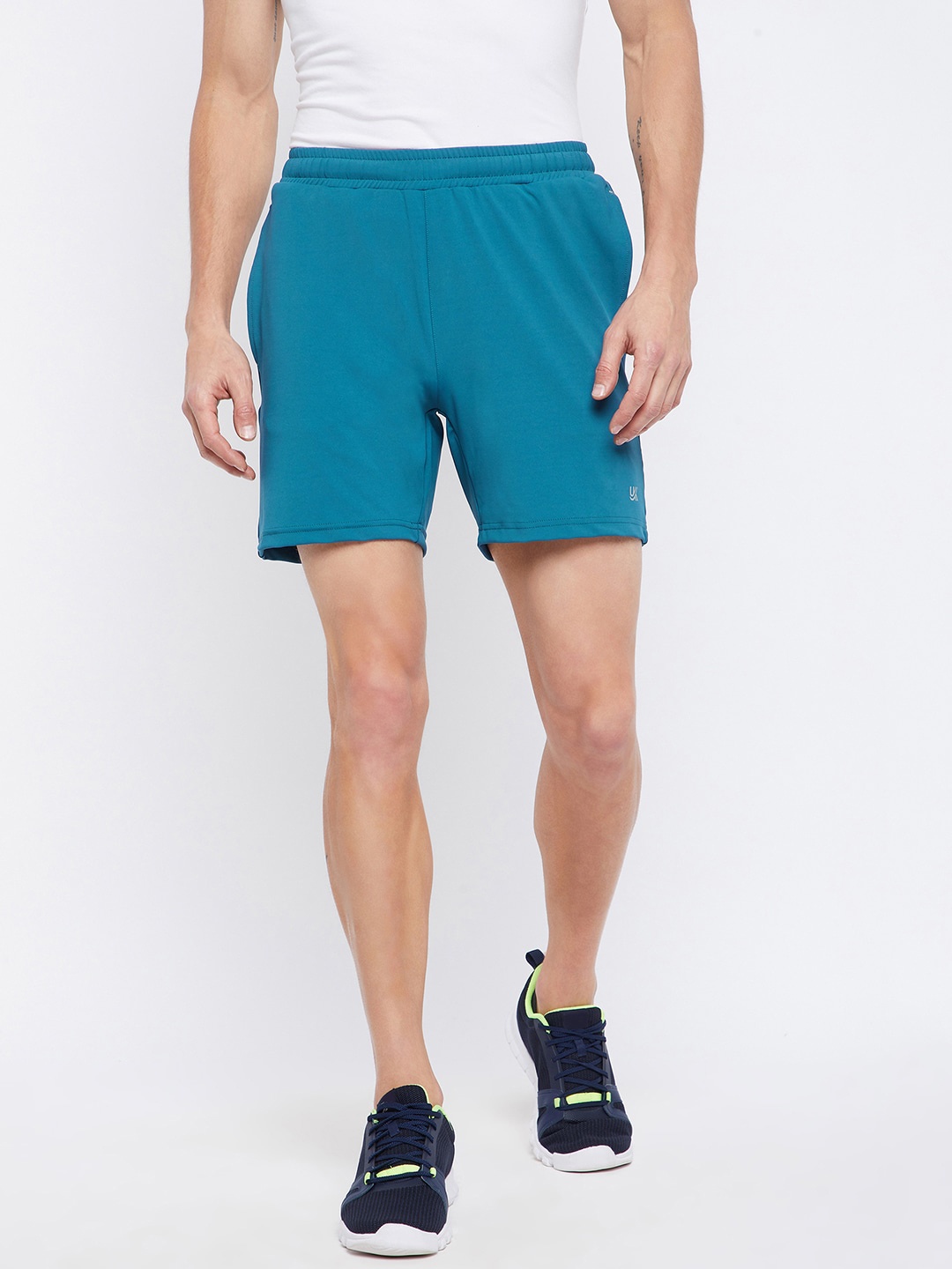 

URKNIT Men Mid-Rise Sports Shorts, Blue