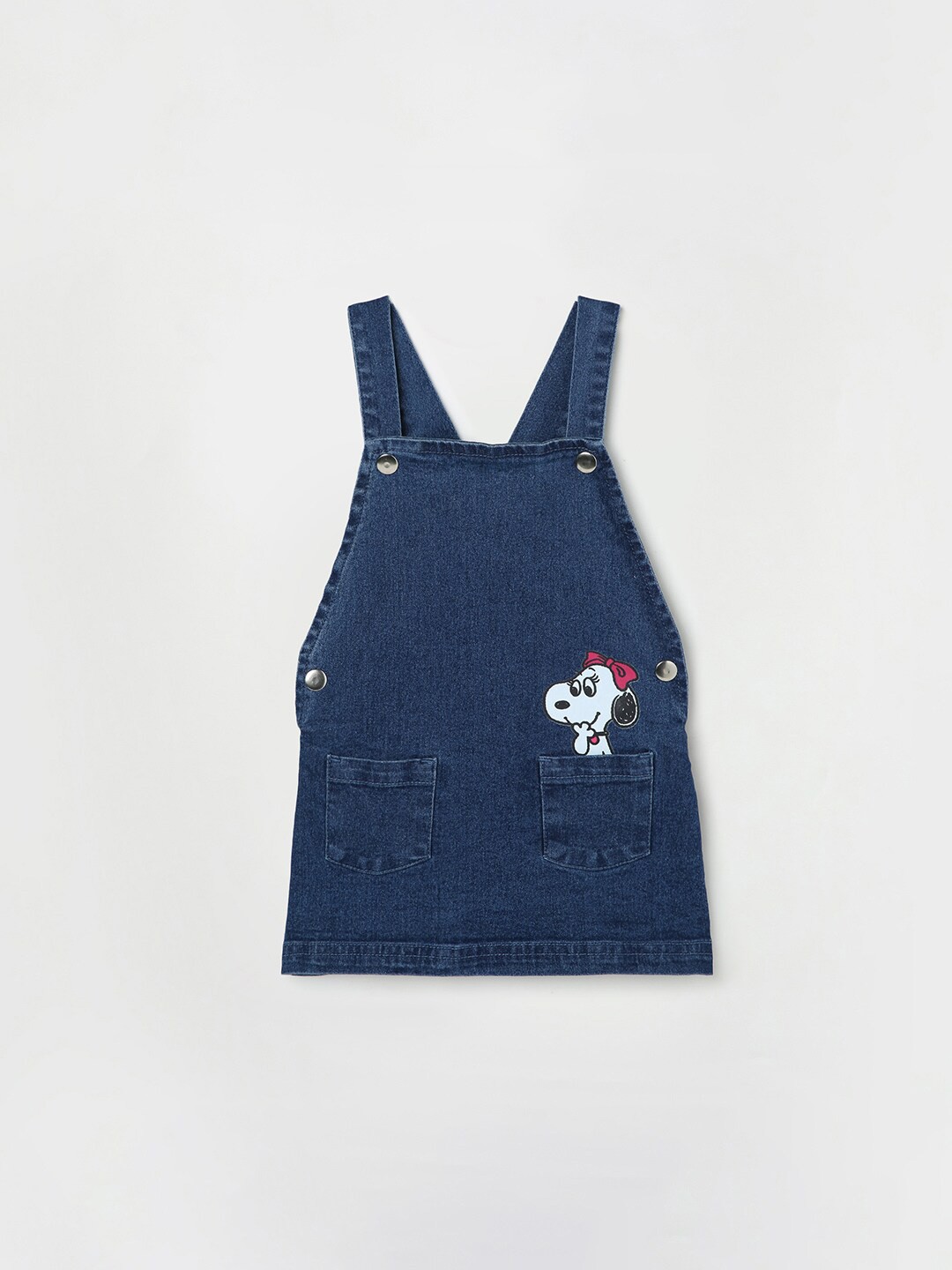 

Juniors by Lifestyle Graphic Printed Shoulder Strap Sleeveless Casual Pinafore Dress, Blue