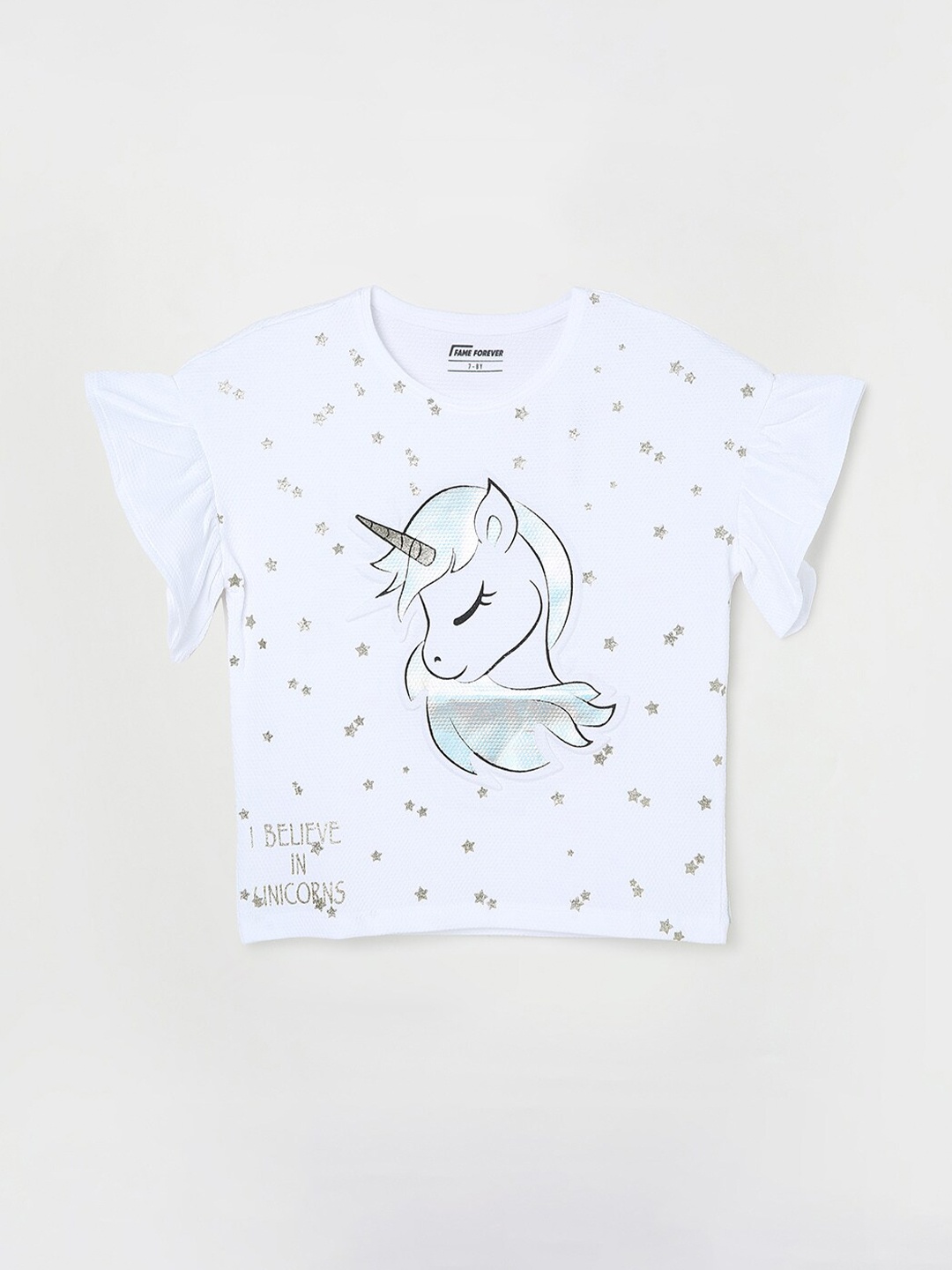

Fame Forever by Lifestyle Girls Printed Cotton T-shirt, White