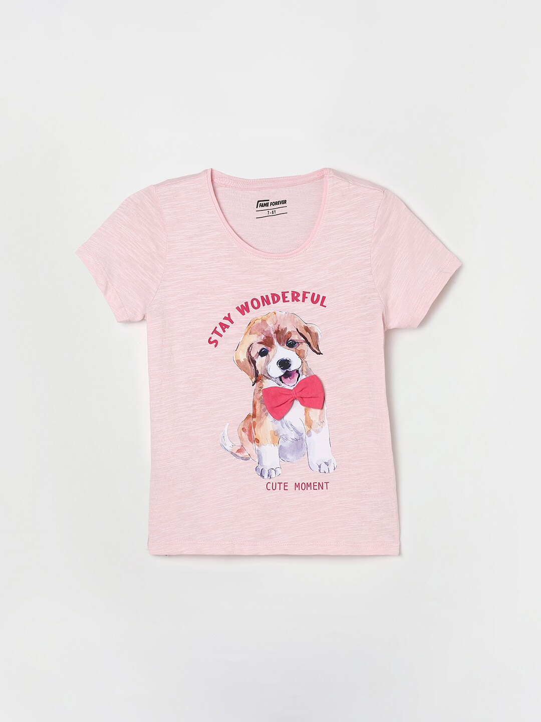 

Fame Forever by Lifestyle Girls Graphic Printed Cotton T-shirt, Pink
