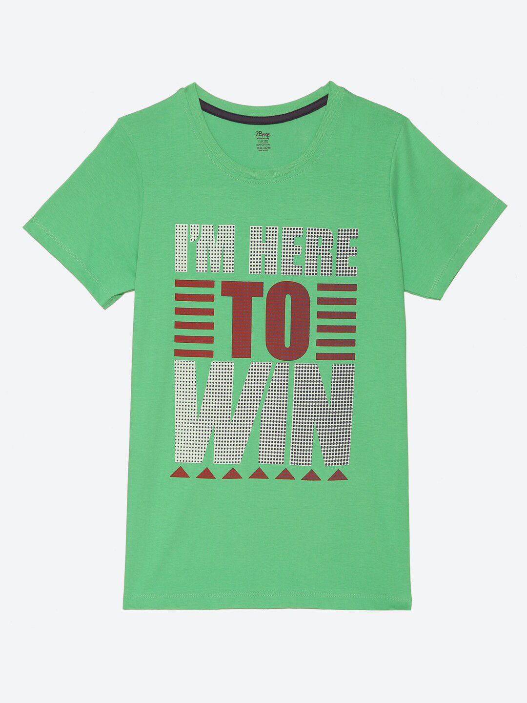 

2Bme Boys Typography Printed Round Neck Cotton Regular T-shirt, Green