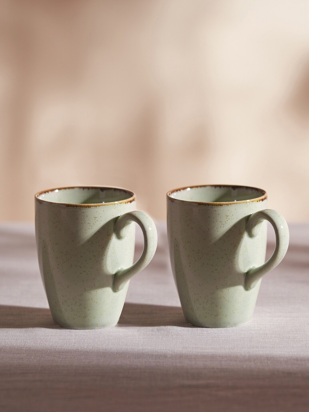 

Pure Home and Living Green 2-Pieces Solid Porcelain Matte Mugs 300 ml