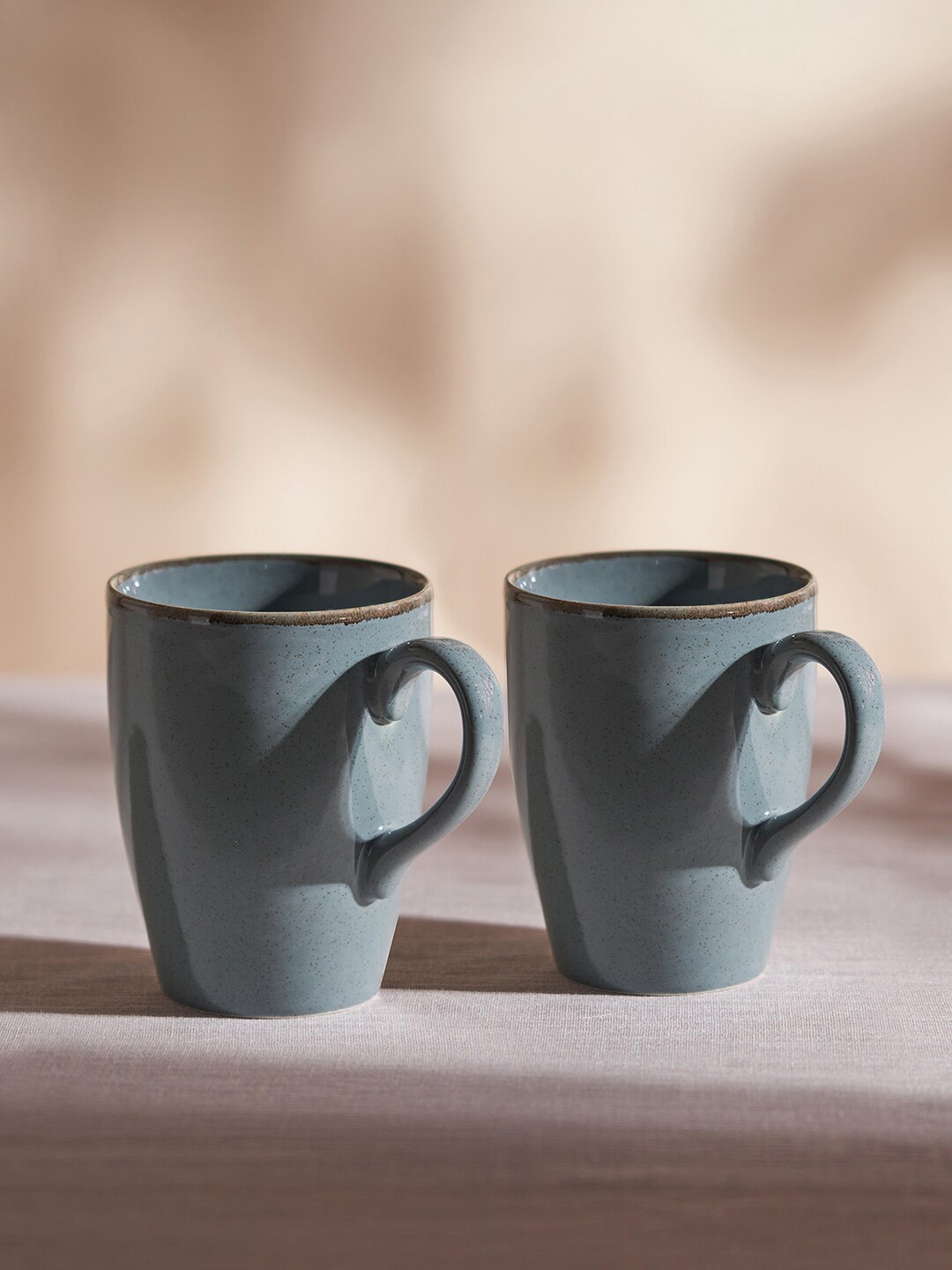 

Pure Home and Living 2 Pcs Blue Solid Porcelain Matte Mug - 300 ML Each