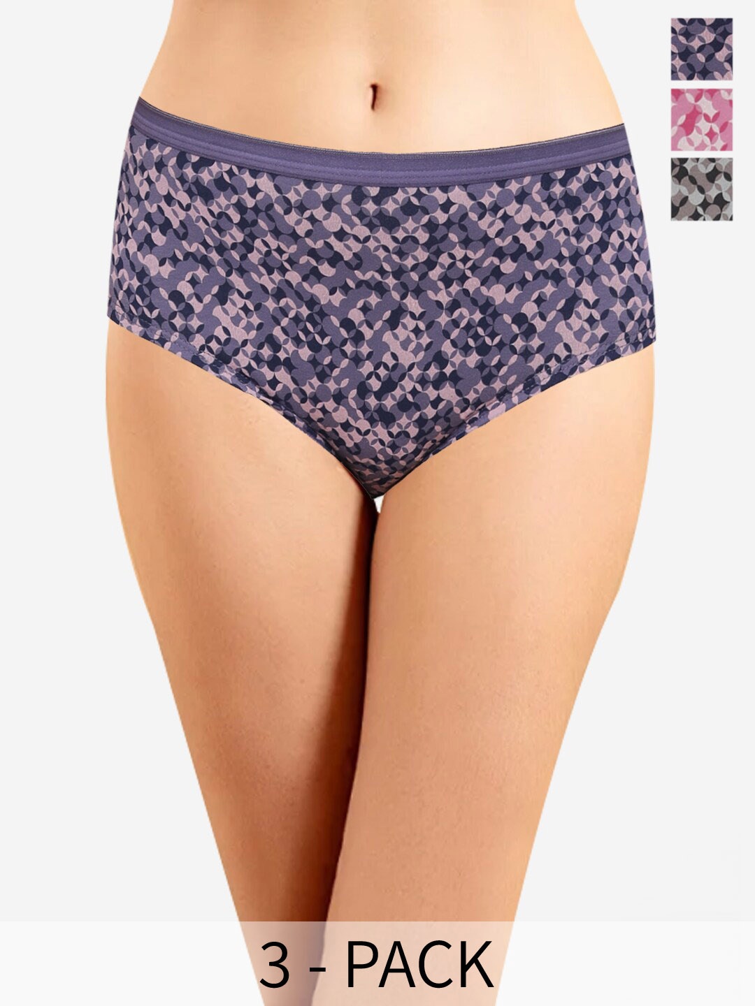 

In Care Assorted Pack Of 3 Cotton Printed Briefs, Blue