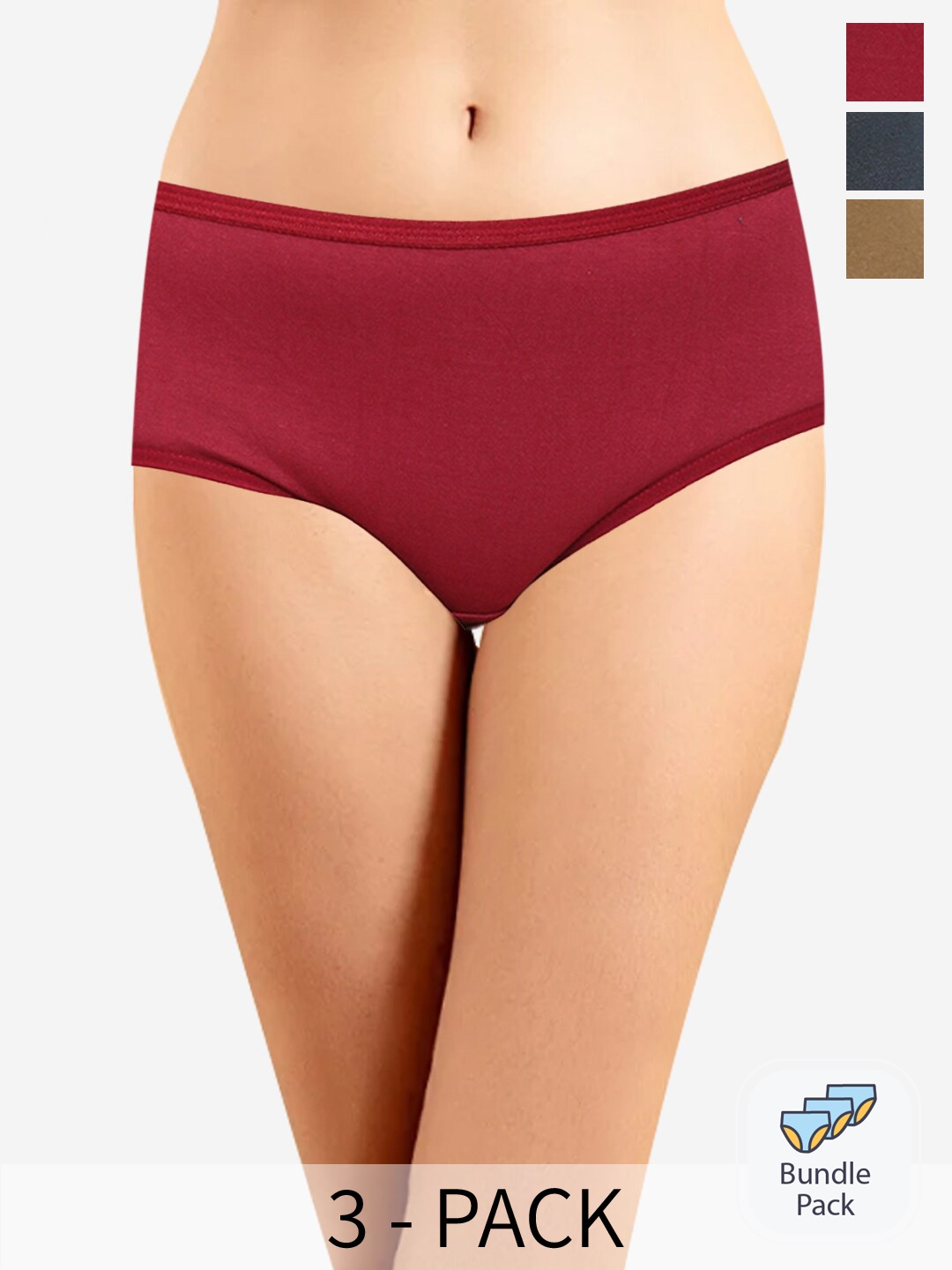 

In Care Assorted Pack of 3 Printed Pure Cotton Hipster Briefs
