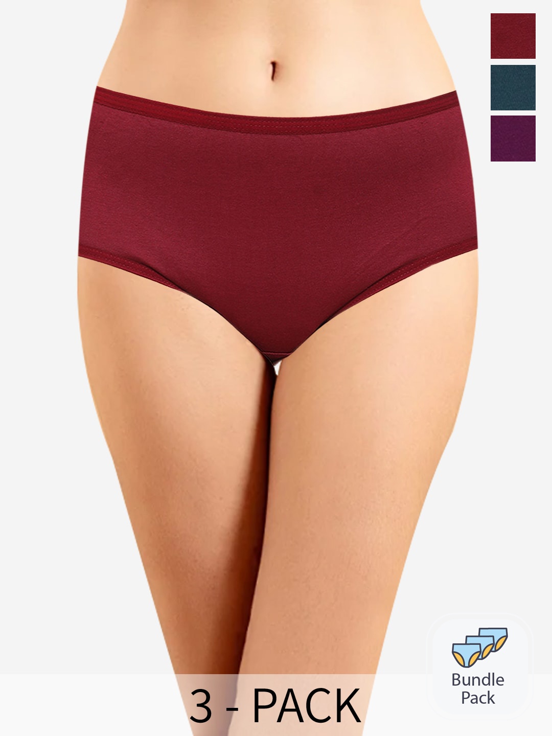 

In Care Assorted Pack of 3 Printed Pure Cotton Hipster Briefs