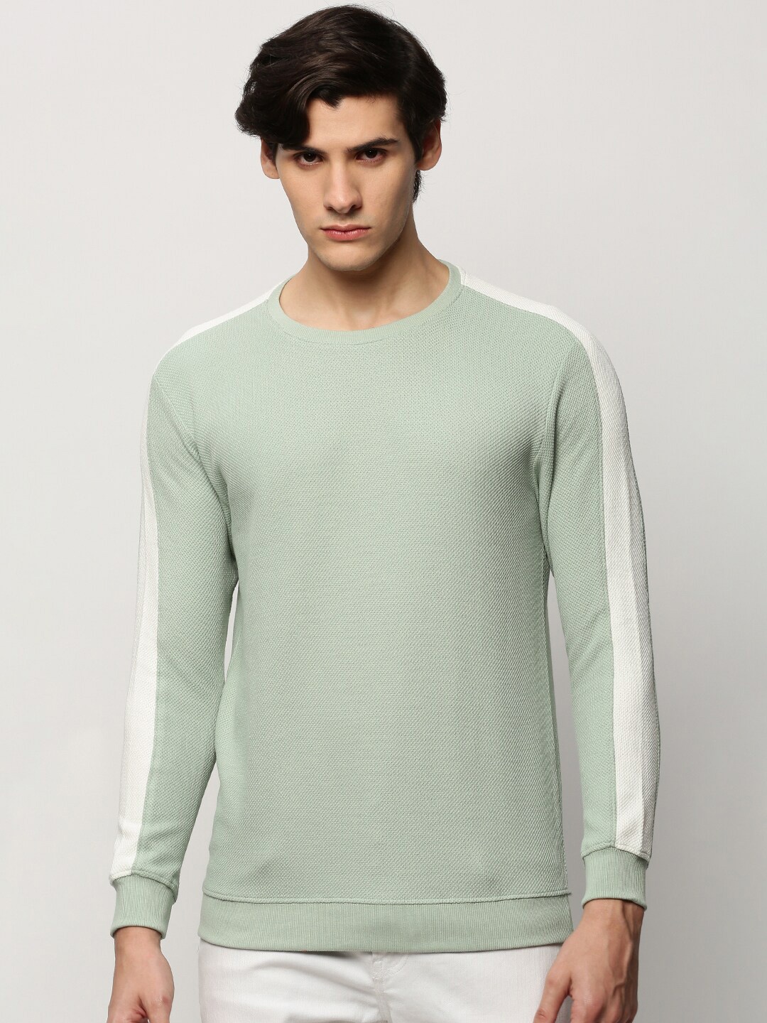 

SHOWOFF Round Neck Cotton Sweatshirt, Sea green