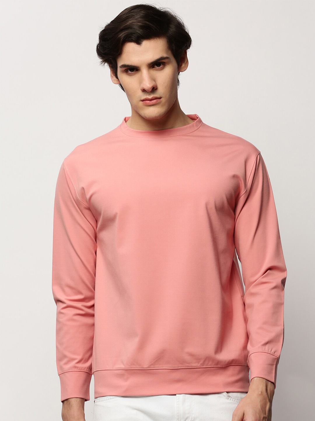 

SHOWOFF Round Neck Cotton Sweatshirt, Peach