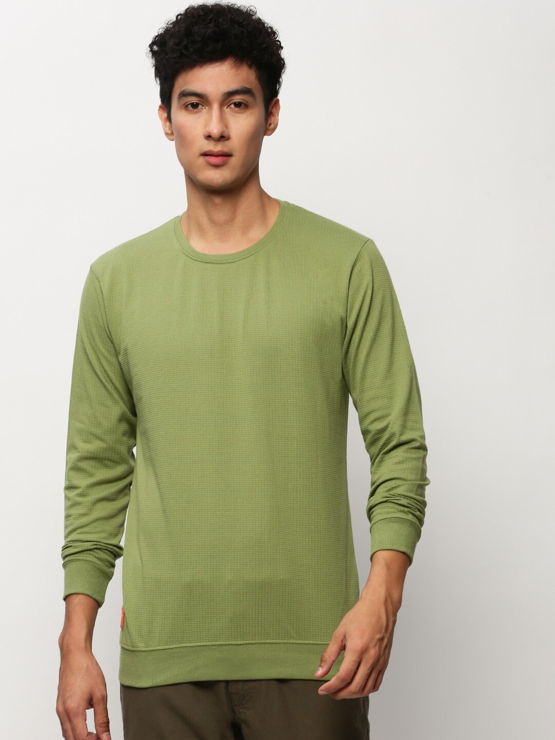 

SHOWOFF Round Neck Cotton Sweatshirt, Green