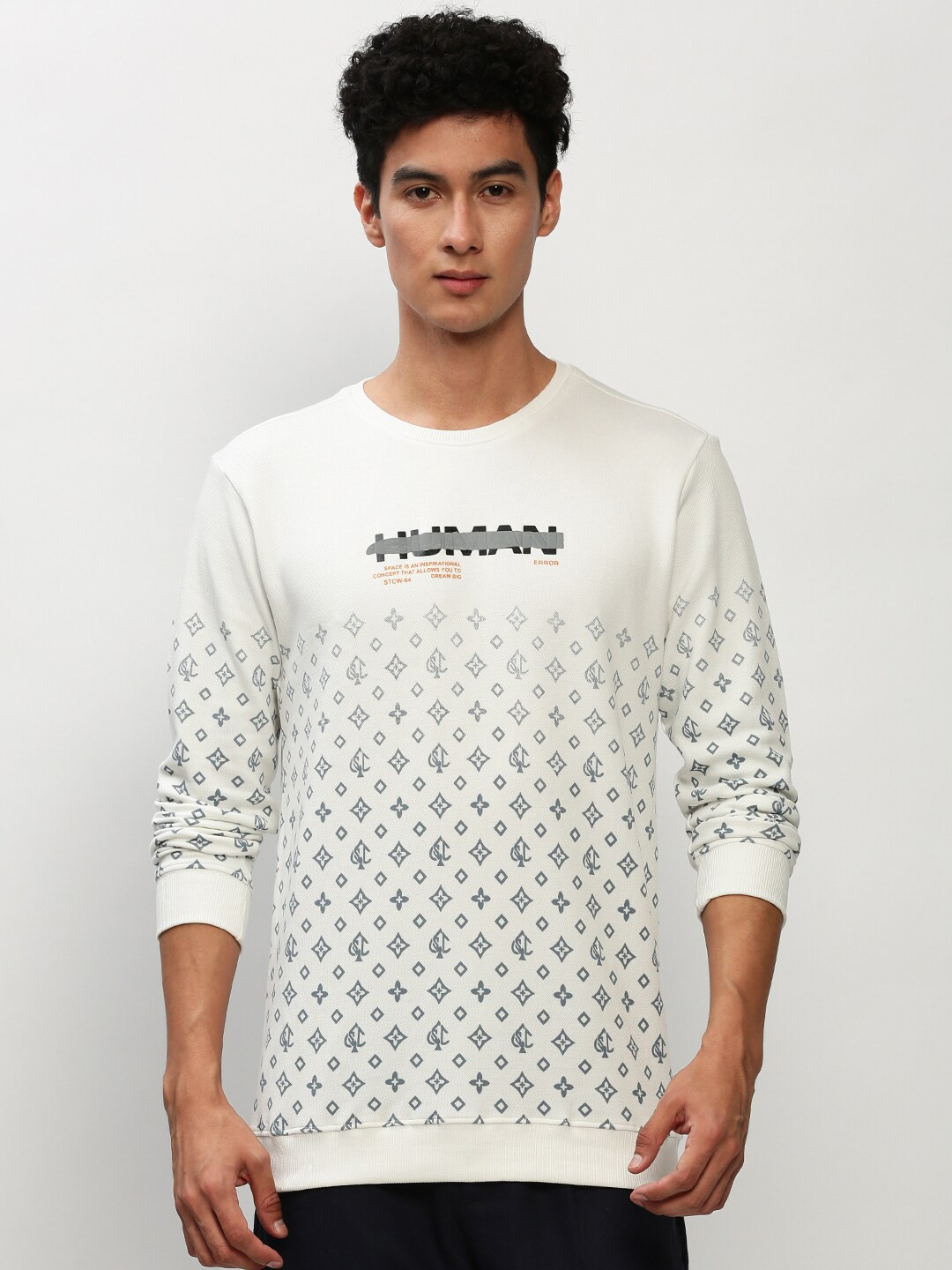 

SHOWOFF Conversational Printed Cotton Sweatshirt, White