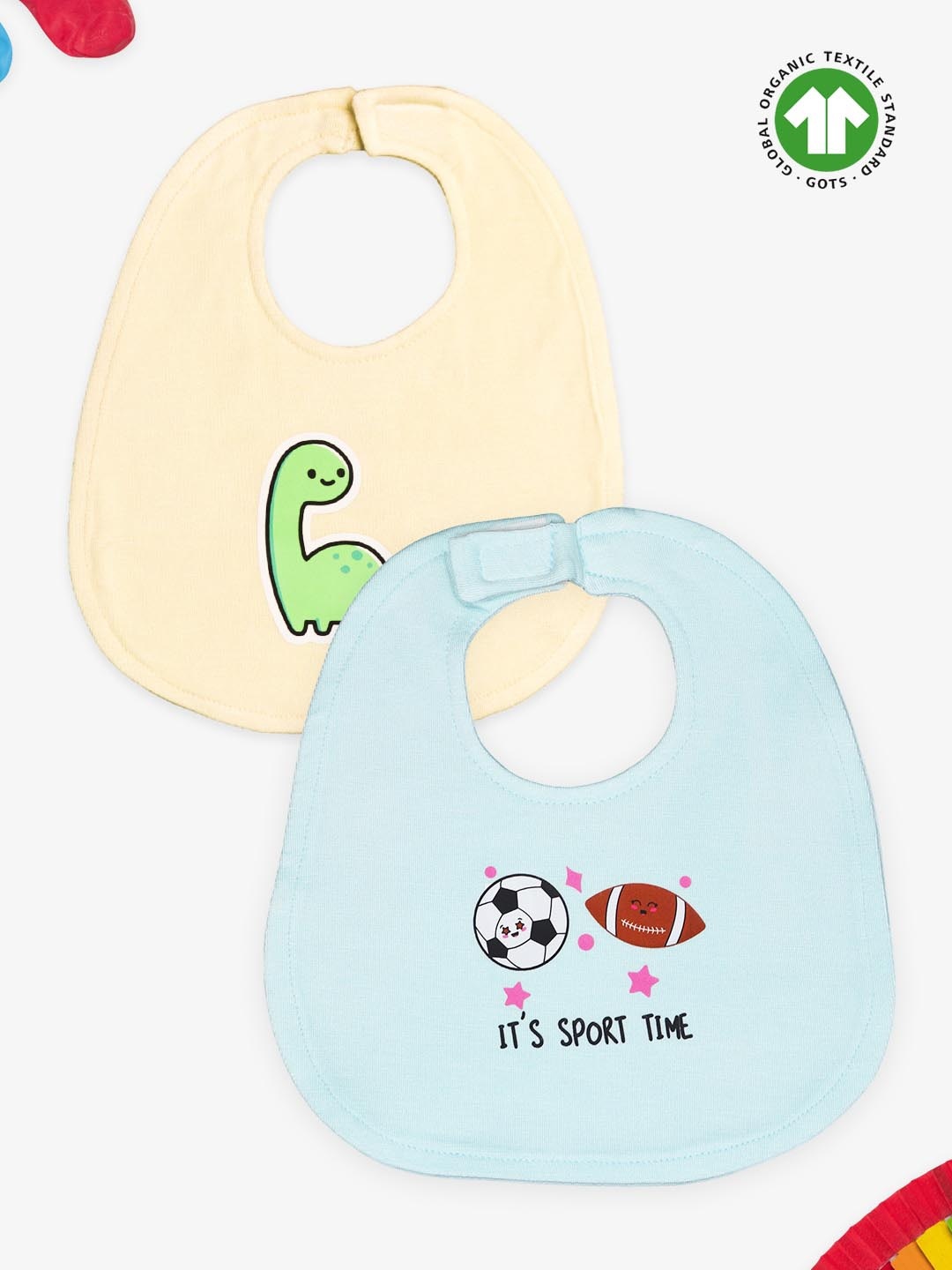 

Kidbea Infants Pack Of 2 Printed Pure Bamboo Bibs, Peach