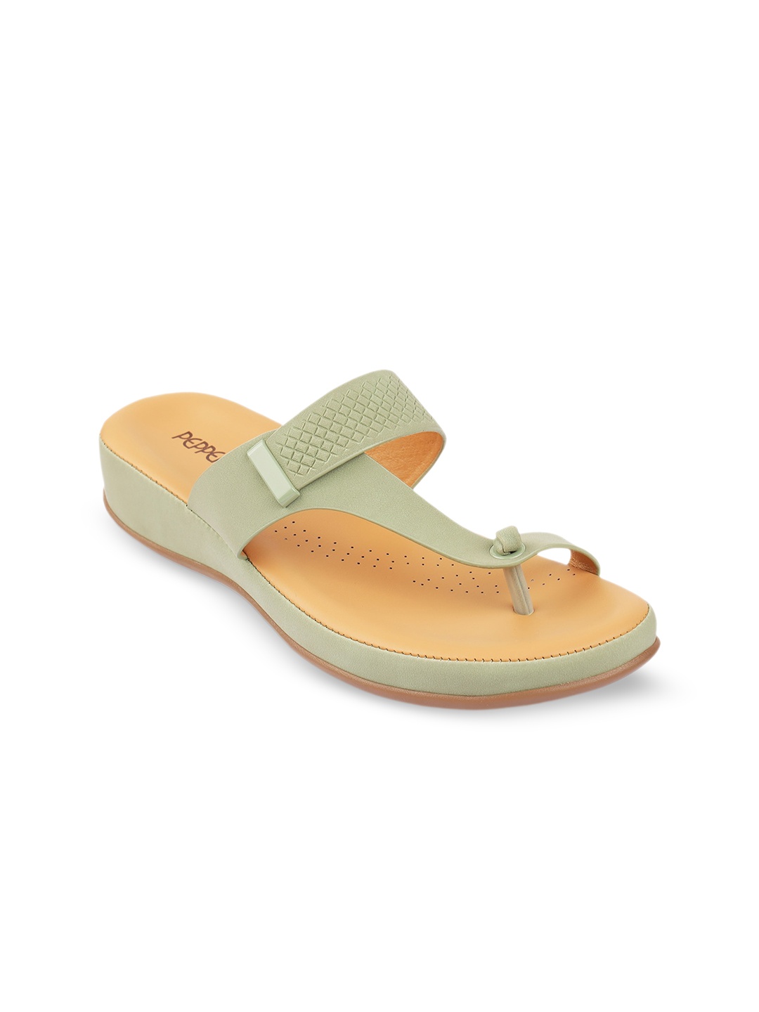 

PEPPER Textured One Toe Flats, Sea green